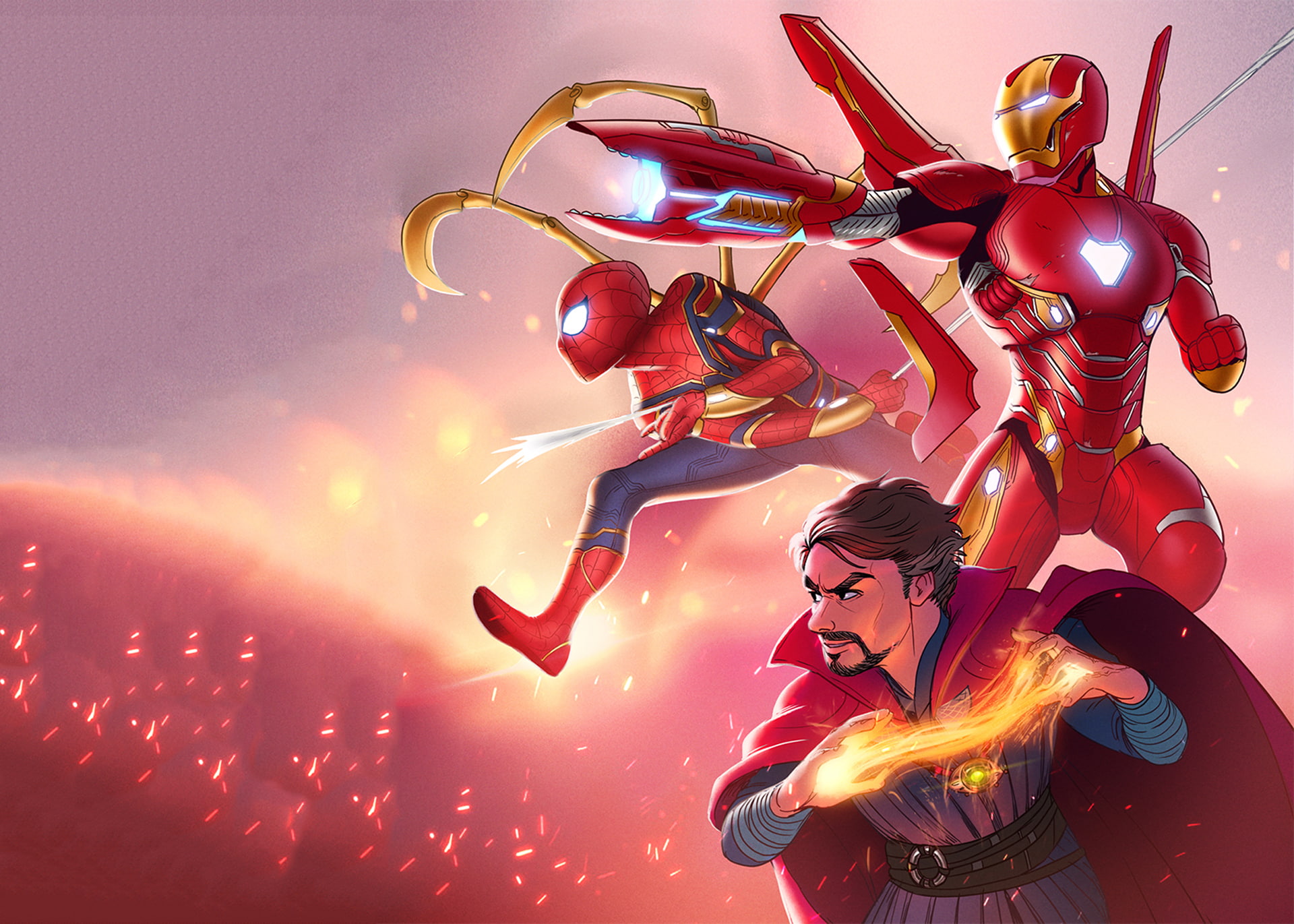 iron man, doctor strange, spiderman, avengers infinity war