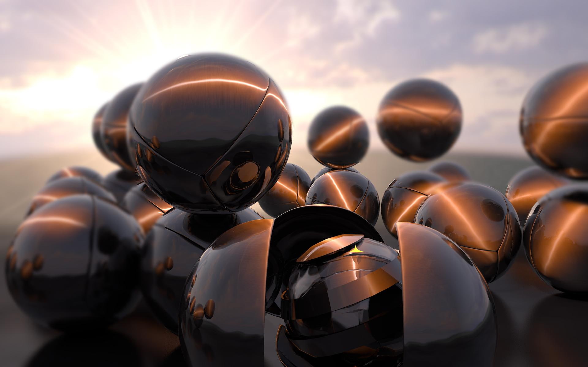 Armored Core, balls, 3d, 3d and abstract