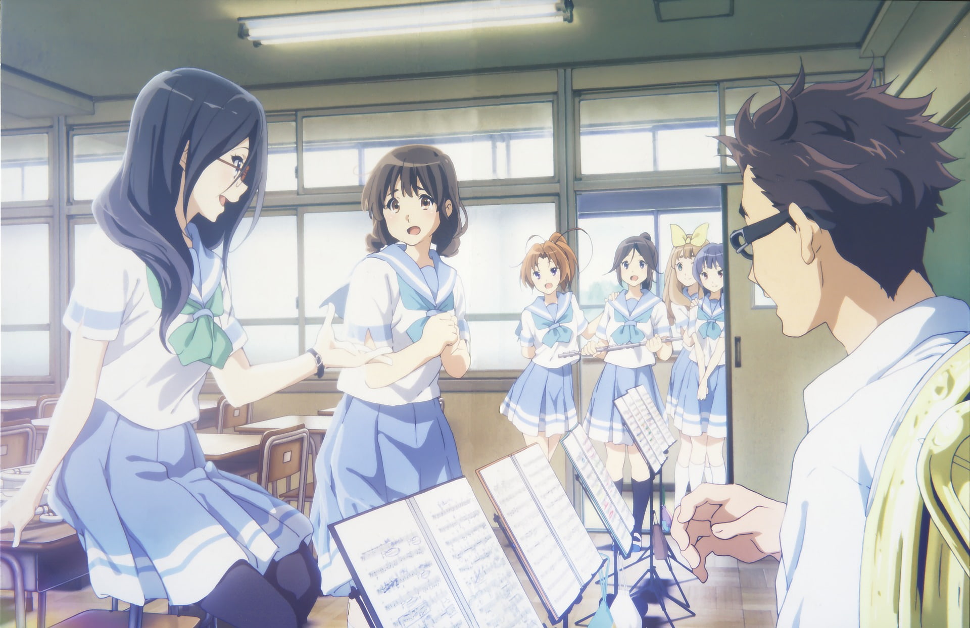 Anime, Sound! Euphonium, Asuka Tanaka, Mizore Yoroizuka, Natsuki Nakagawa