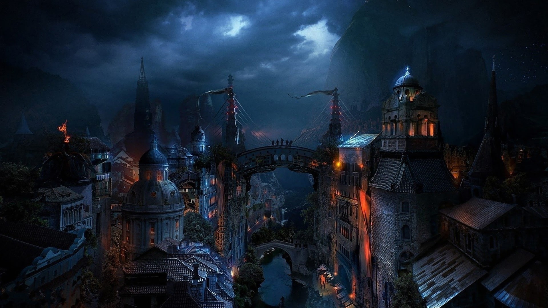 fantasy city, fantasy art, photo manipulation, Mostar