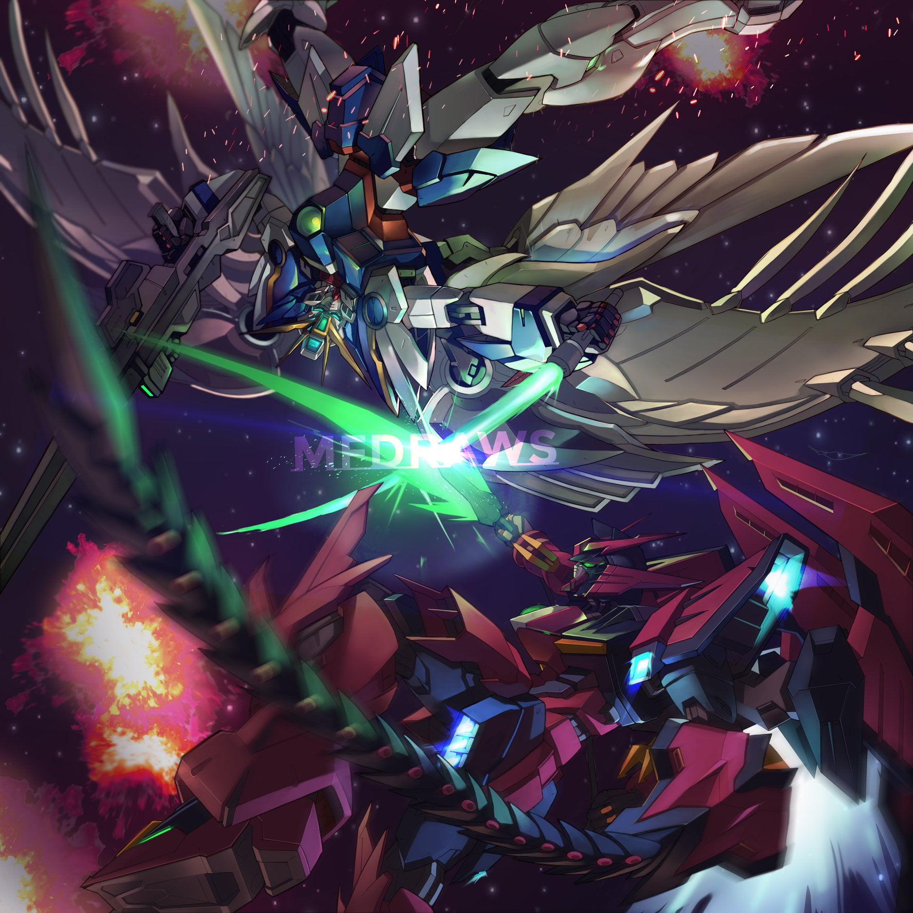 Mobile Suit Gundam Wing, anime, mechs, Super Robot Wars, Wing Gundam Zero
