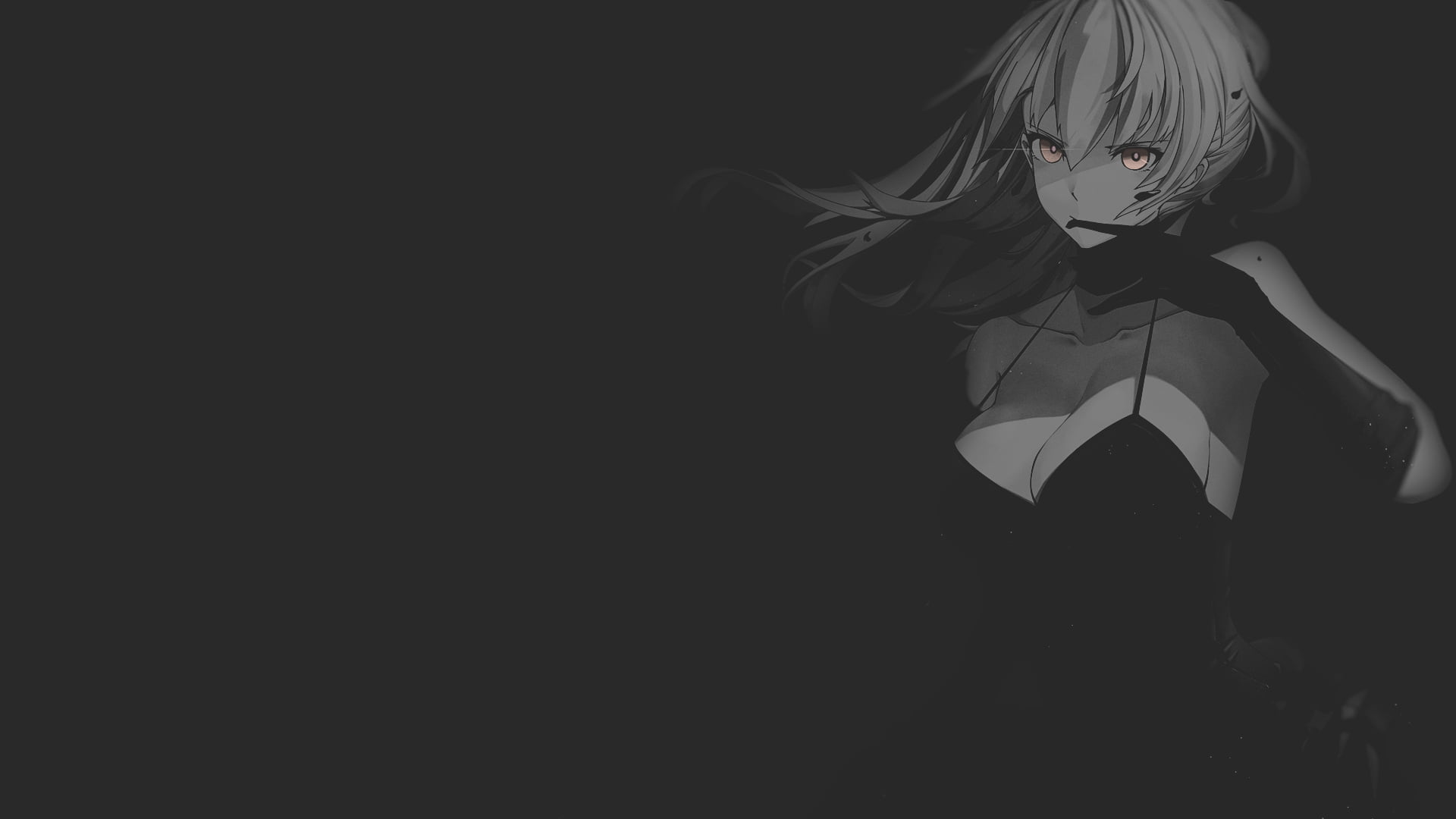 Fate/Stay Night anime illustration, minimalism, texture, black background