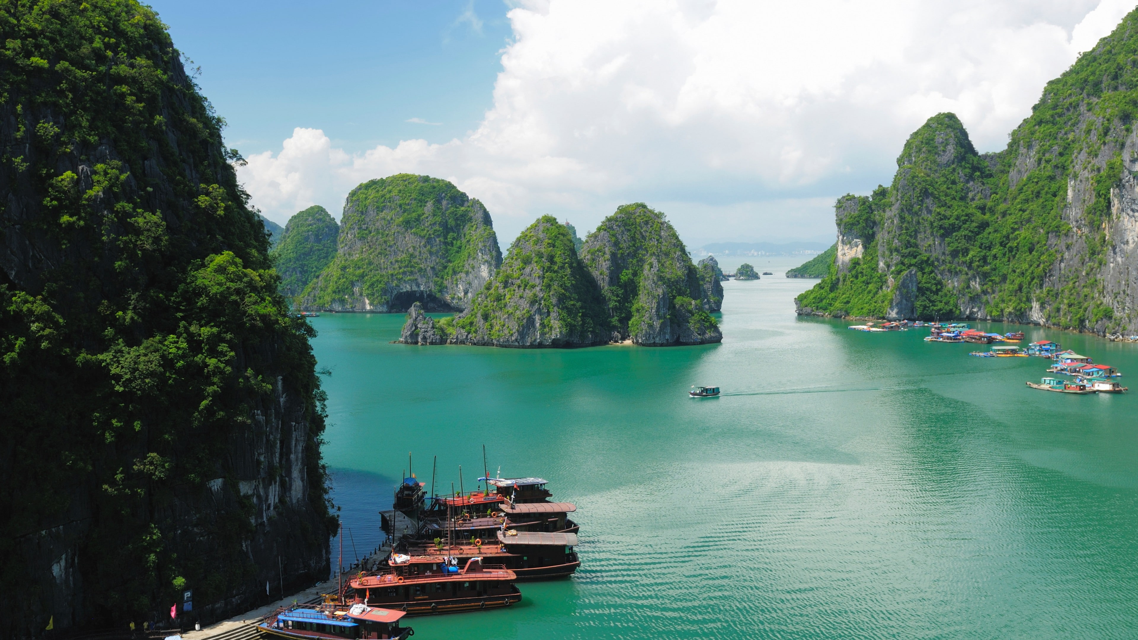 Ha Long Bay, 5k, 4k wallpaper, 8k, Halong Bay, Vietnam, mountains