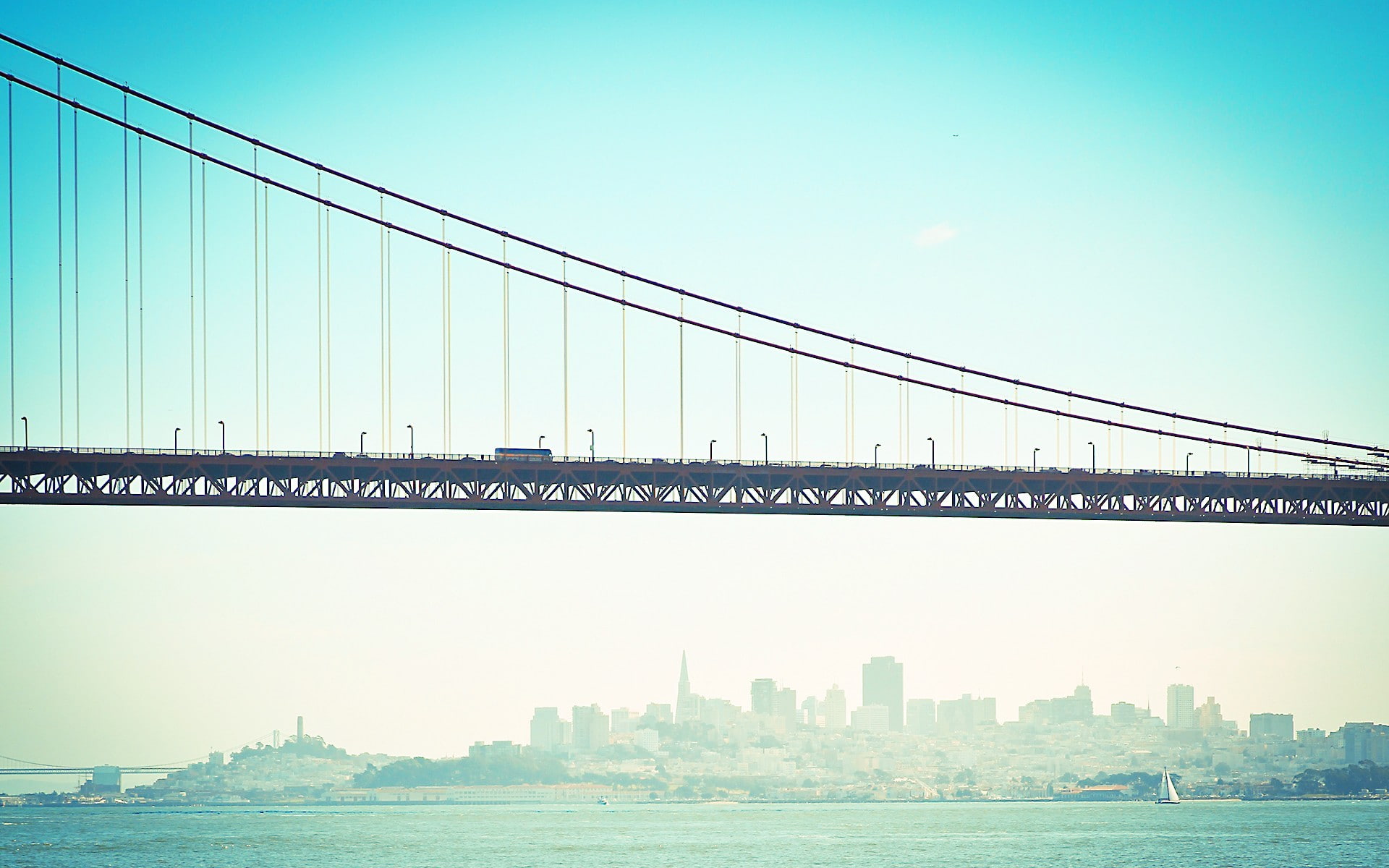 bridge, San Francisco, Golden Gate Bridge, mist, cityscape