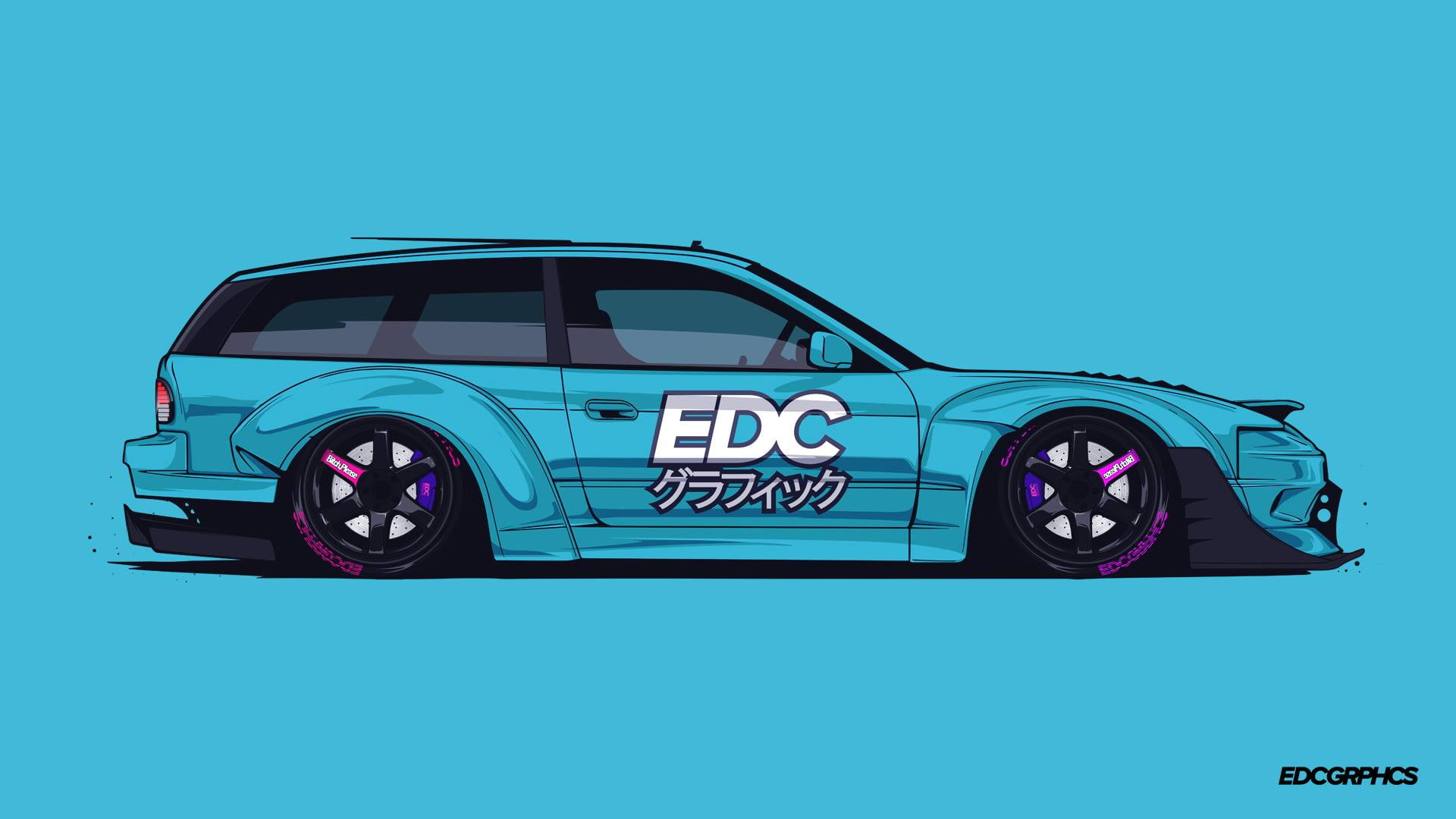EDC Graphics, Nissan, Nissan 240SX, render, JDM, Japanese cars