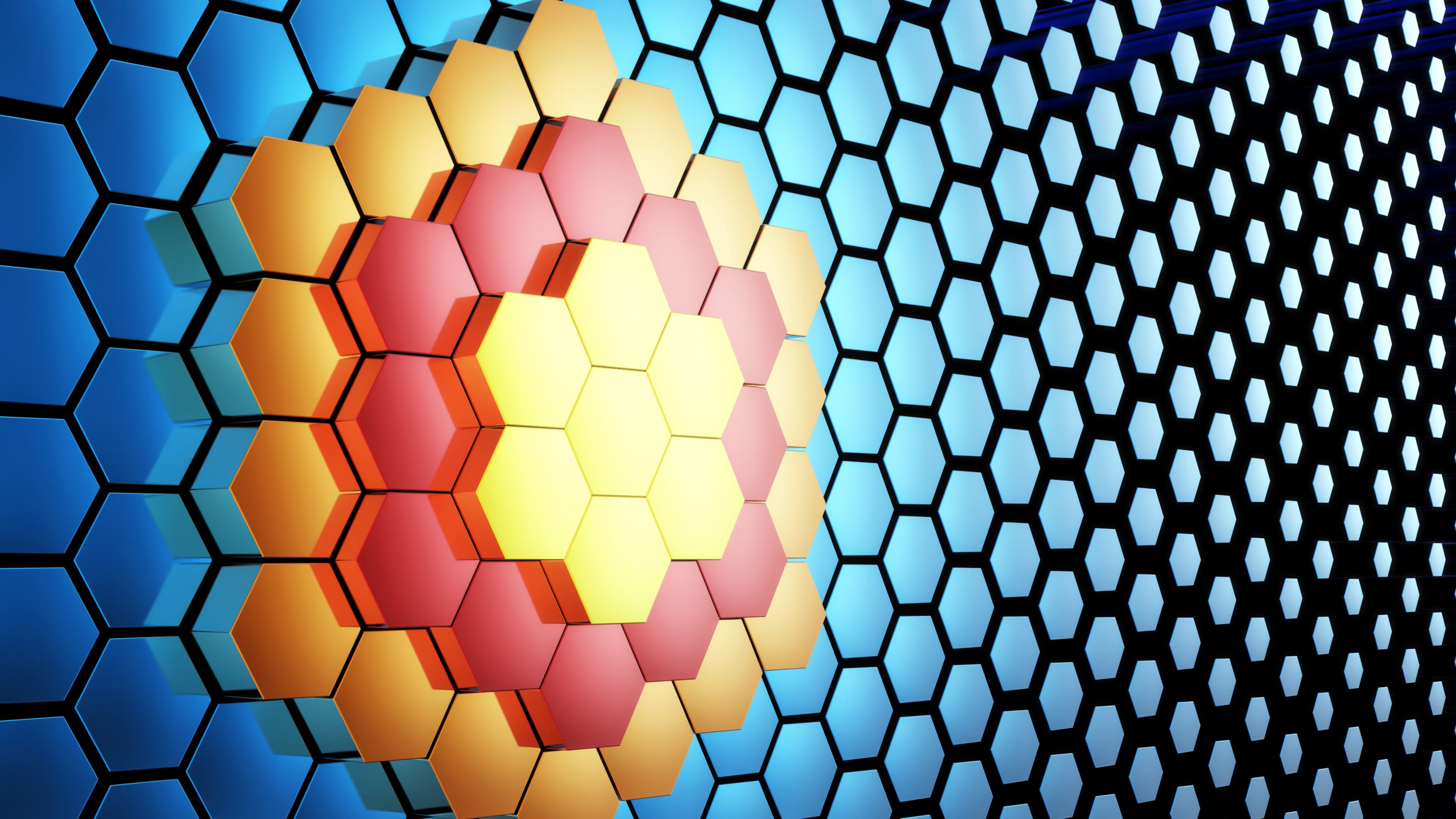 honeycomb, 3d, pattern, hexagon, abstraction, mesh, abstract art