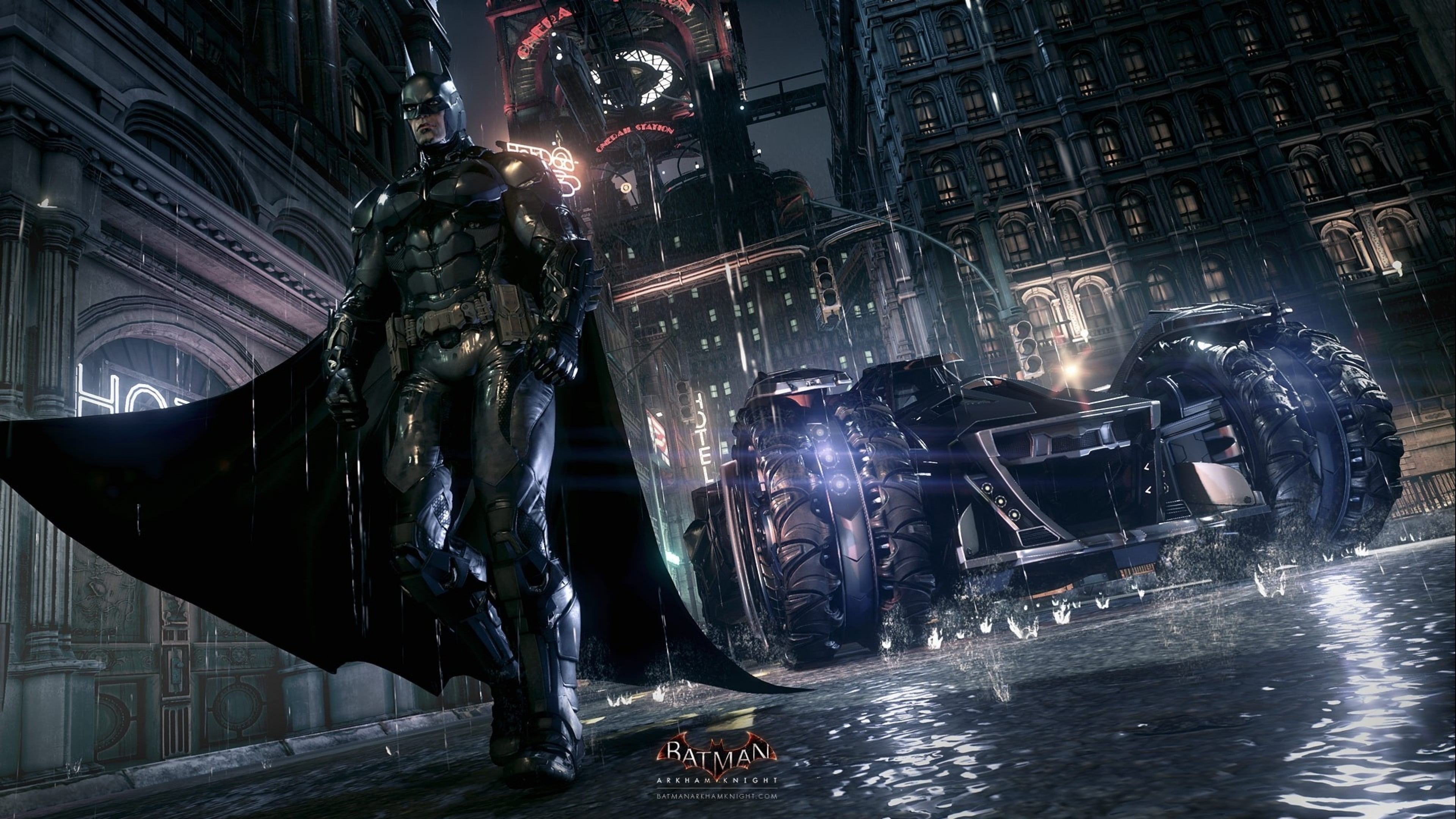 Batman wallpaper, Batman: Arkham Knight, Rocksteady Studios, Batmobile