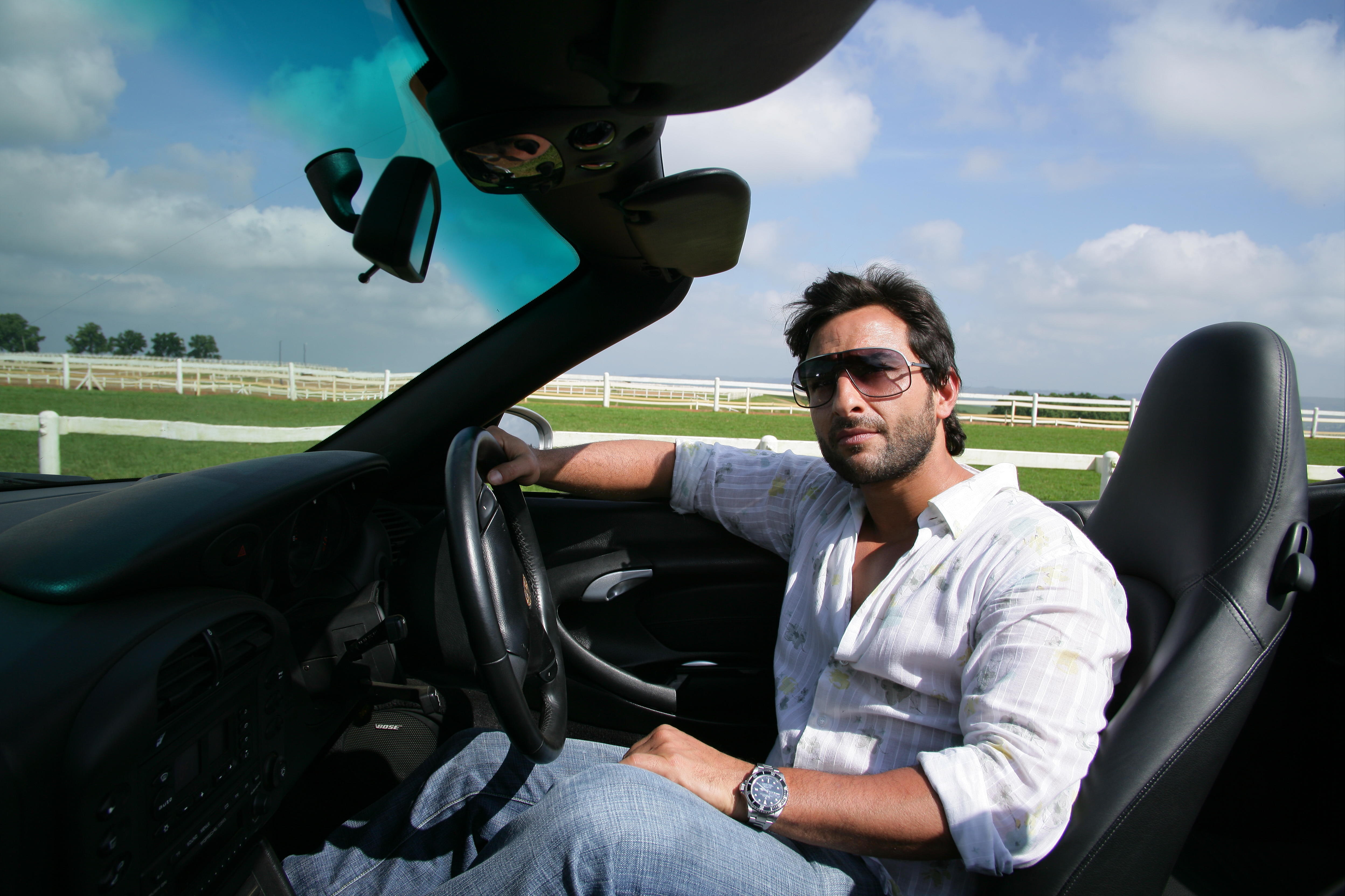 Saif Ali Khan In Car  Photoshoot