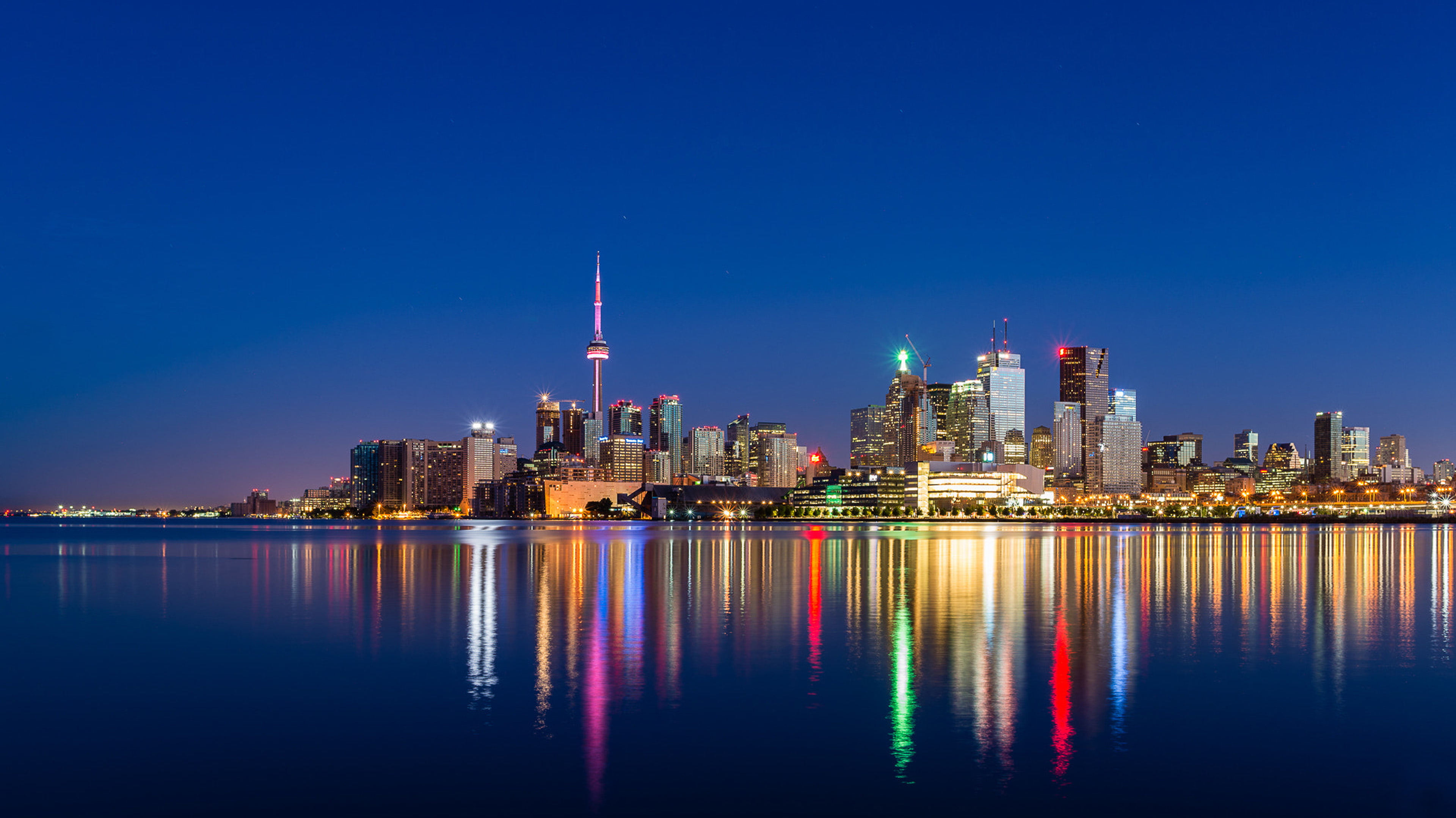 Toronto Skyline At Night Images Android Wallpapers For Your Desktop Or Phone 3840×2160