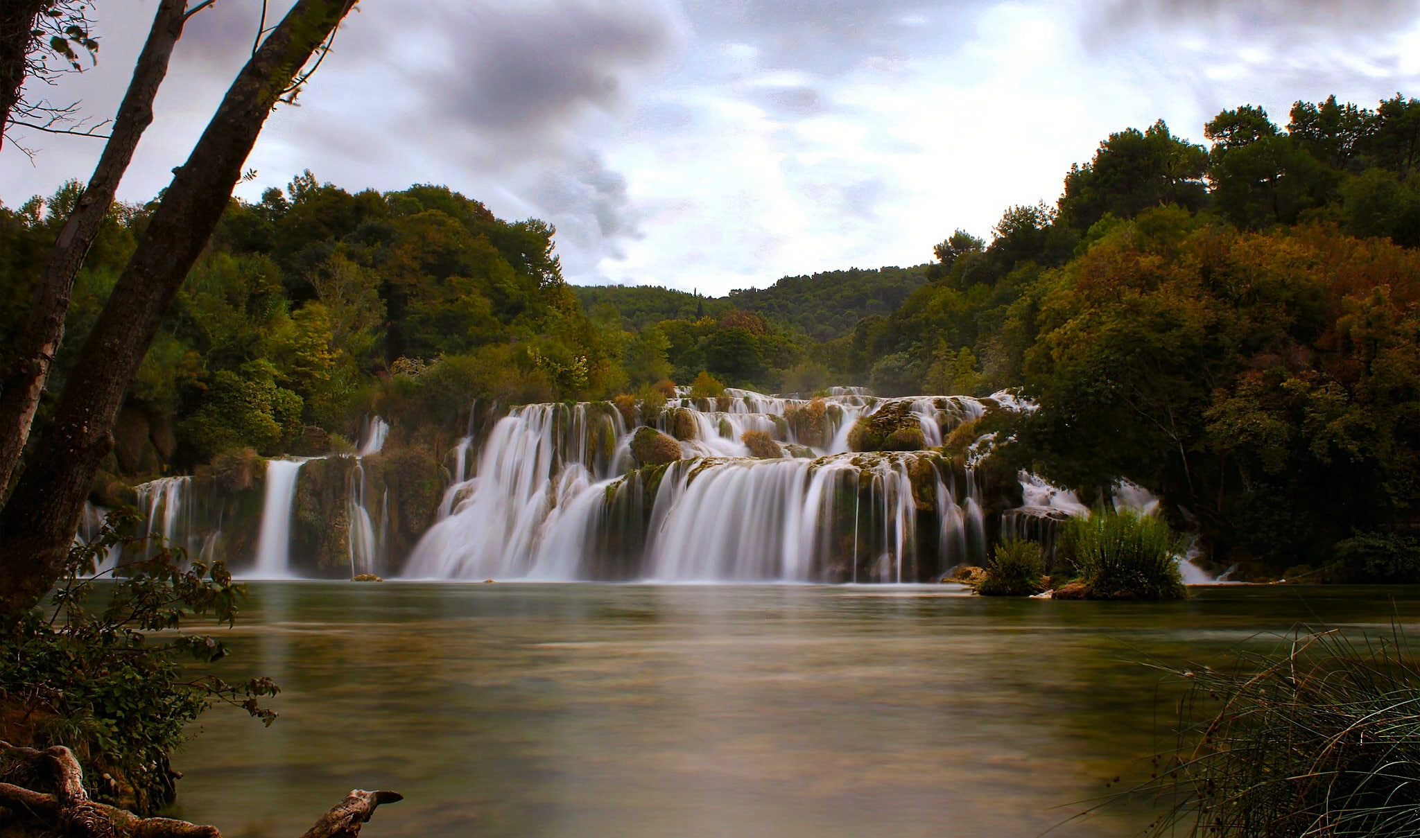 autumn, river, waterfall, cascade, Croatia, Krka National Park