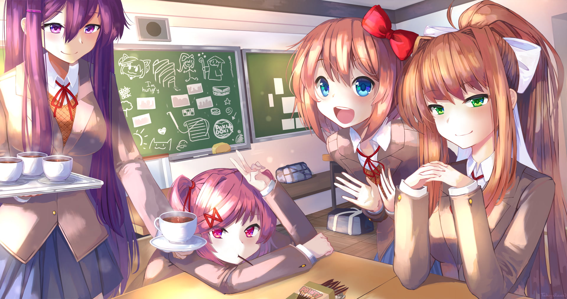 Free Download Hd Wallpaper Anime Anime Girls Doki Doki Literature Club Monika Doki Doki 5974