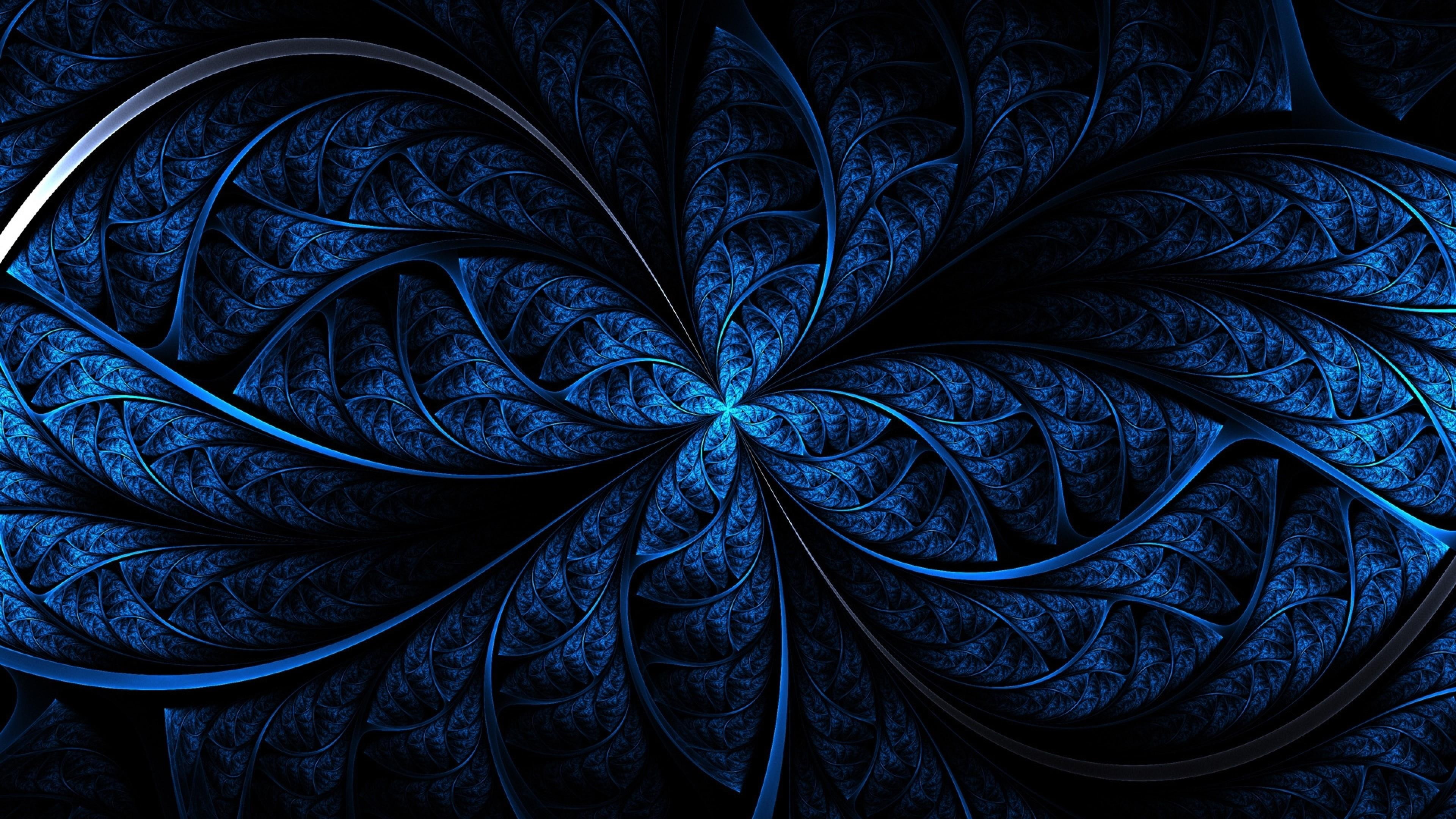 blue, fractal art, dark blue, symmetry, navy blue, pattern