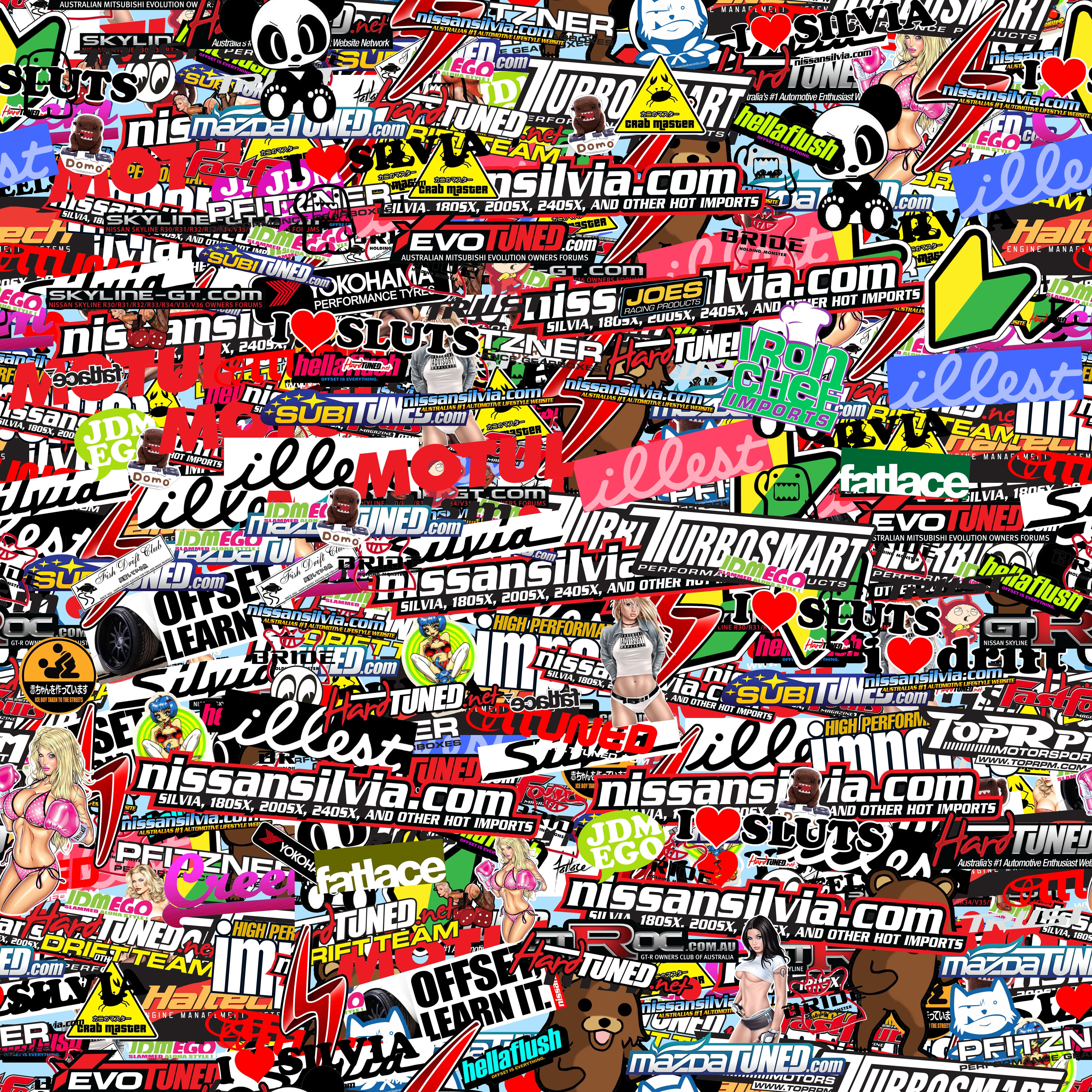 Illest collage wallpaper, Sticker Bomb, sticks, bombs, text, multi colored