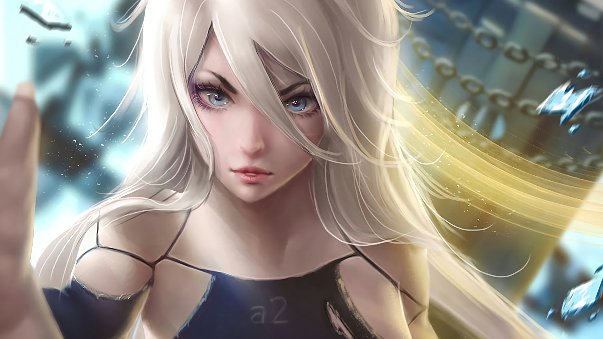 white haired female anime character wallpaper, A2 (Nier: Automata)