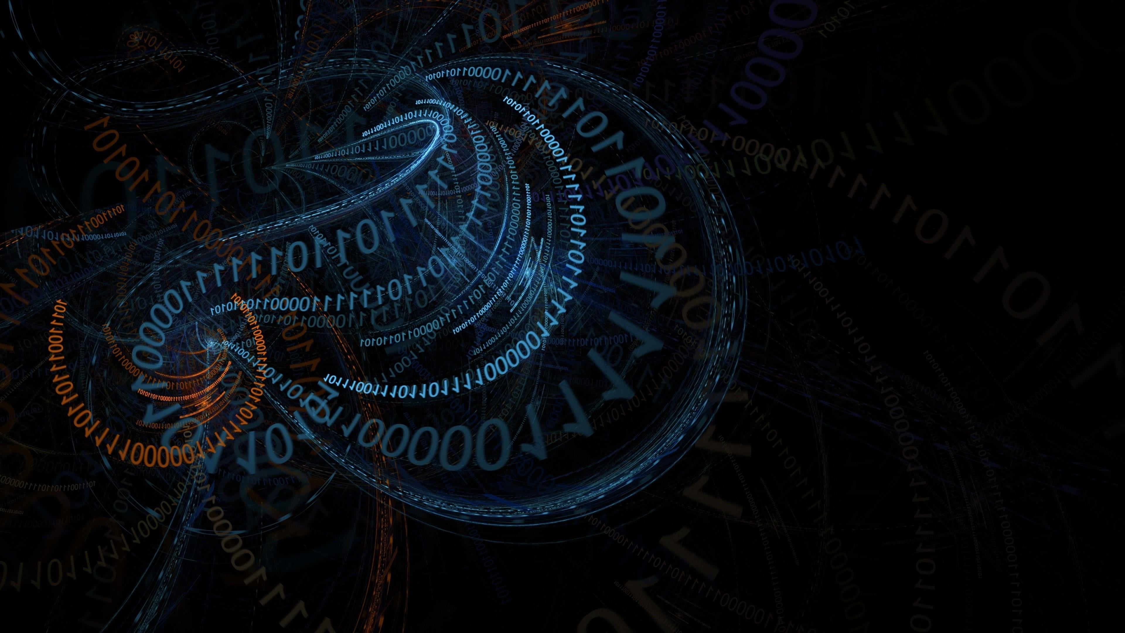 binary code, dark, technology, art, graphics, no people, connection