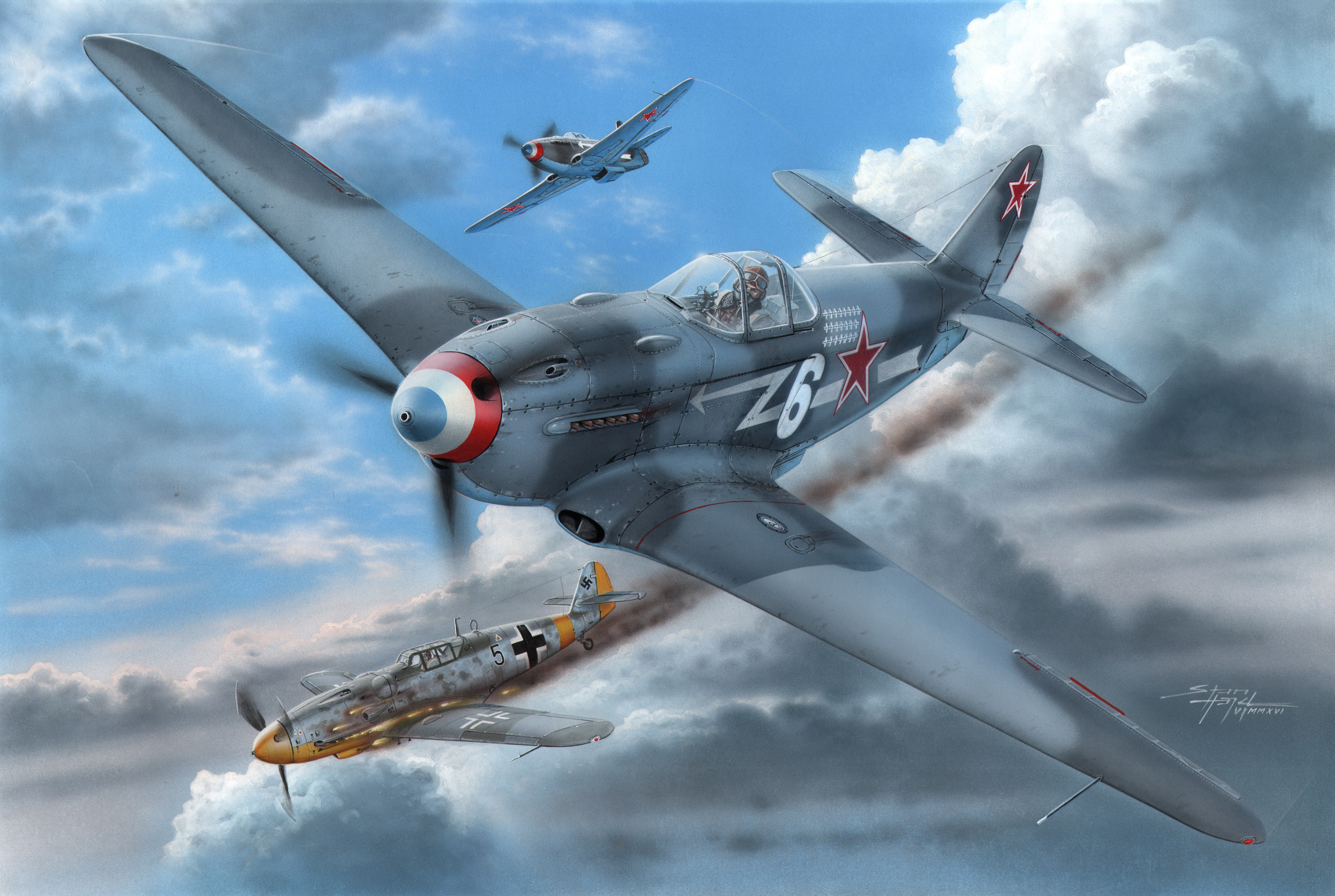 art, The great Patriotic war, fighter-monoplane, The second World war