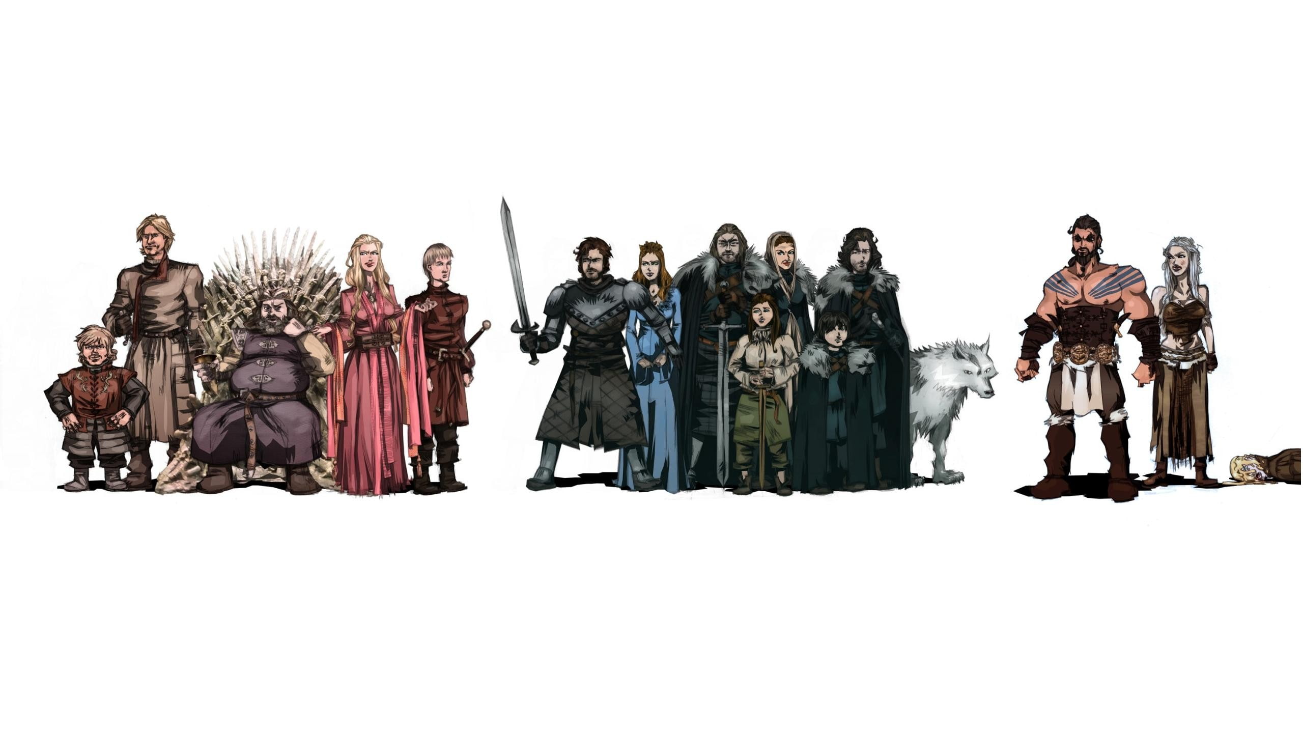 drawing, game, thrones, white