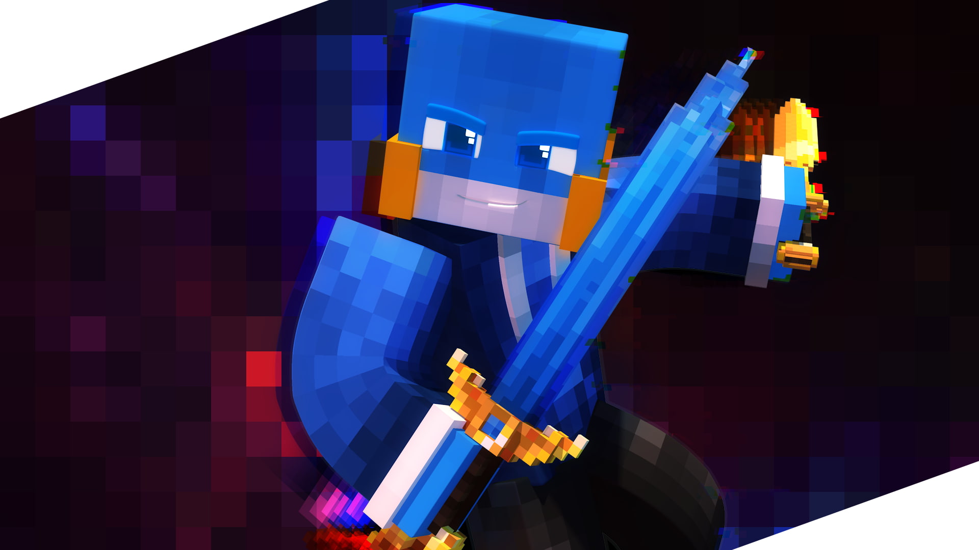 Minecraft, blue, sword