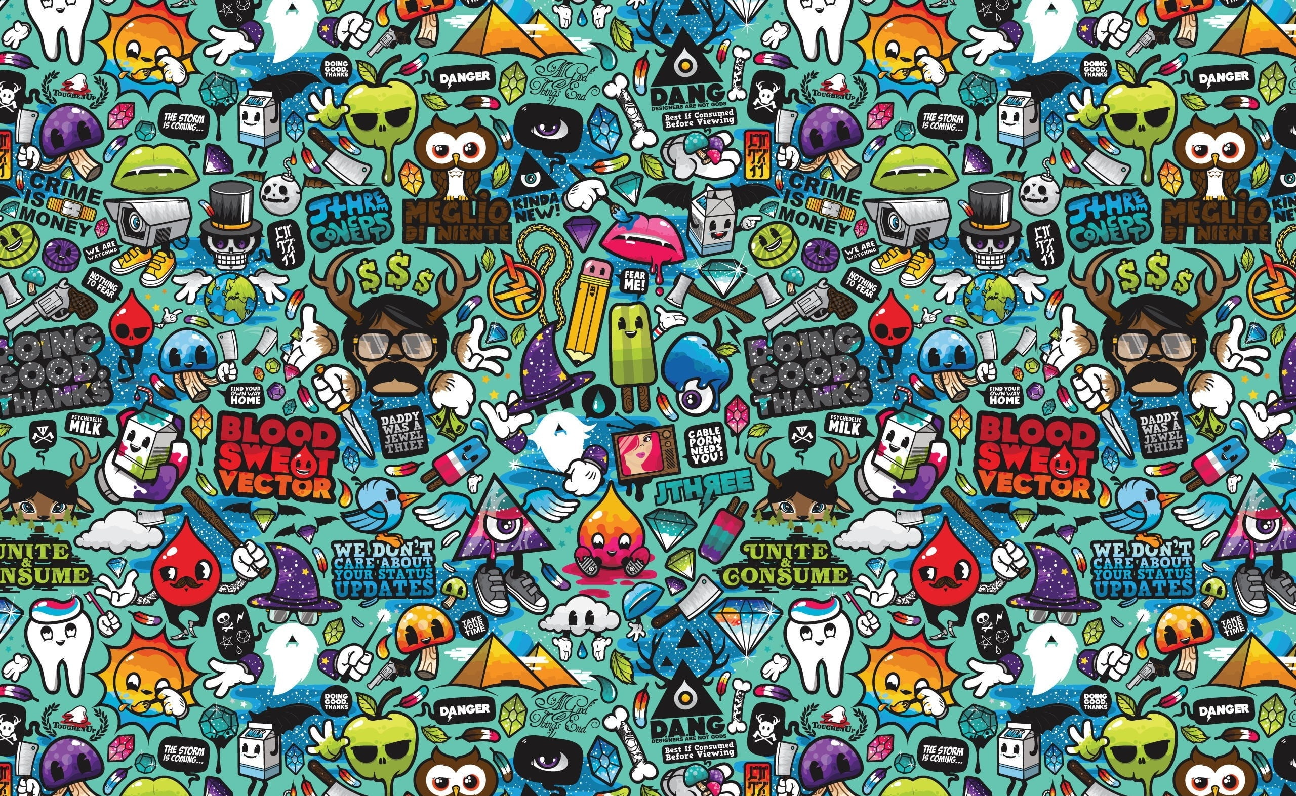 Comics, assorted-color doodle wallpaper, Aero, Vector Art, multi colored
