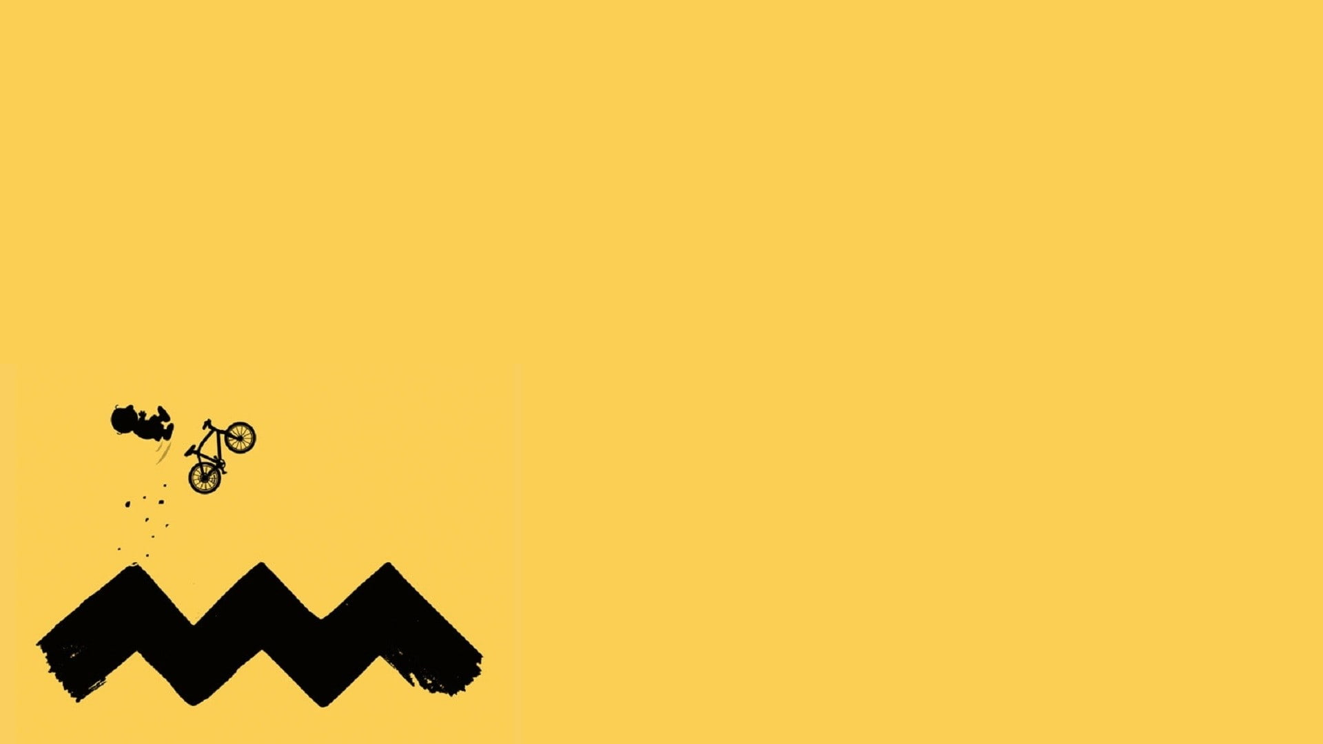 minimalism, Charlie Brown, Peanuts (comic), yellow, copy space