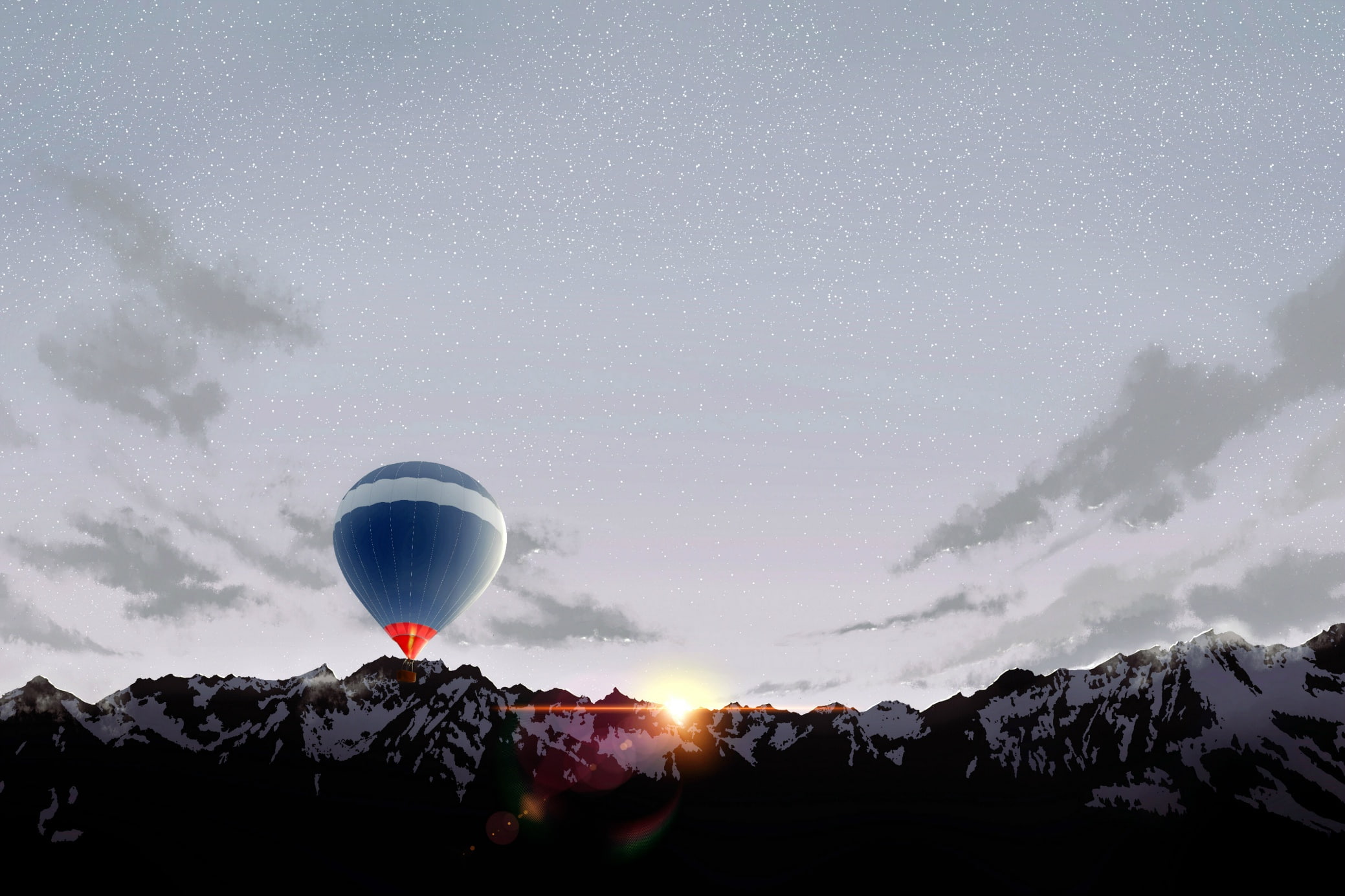 2078x1385 px Hot Air Balloons mountains nature Technology Asus HD Art