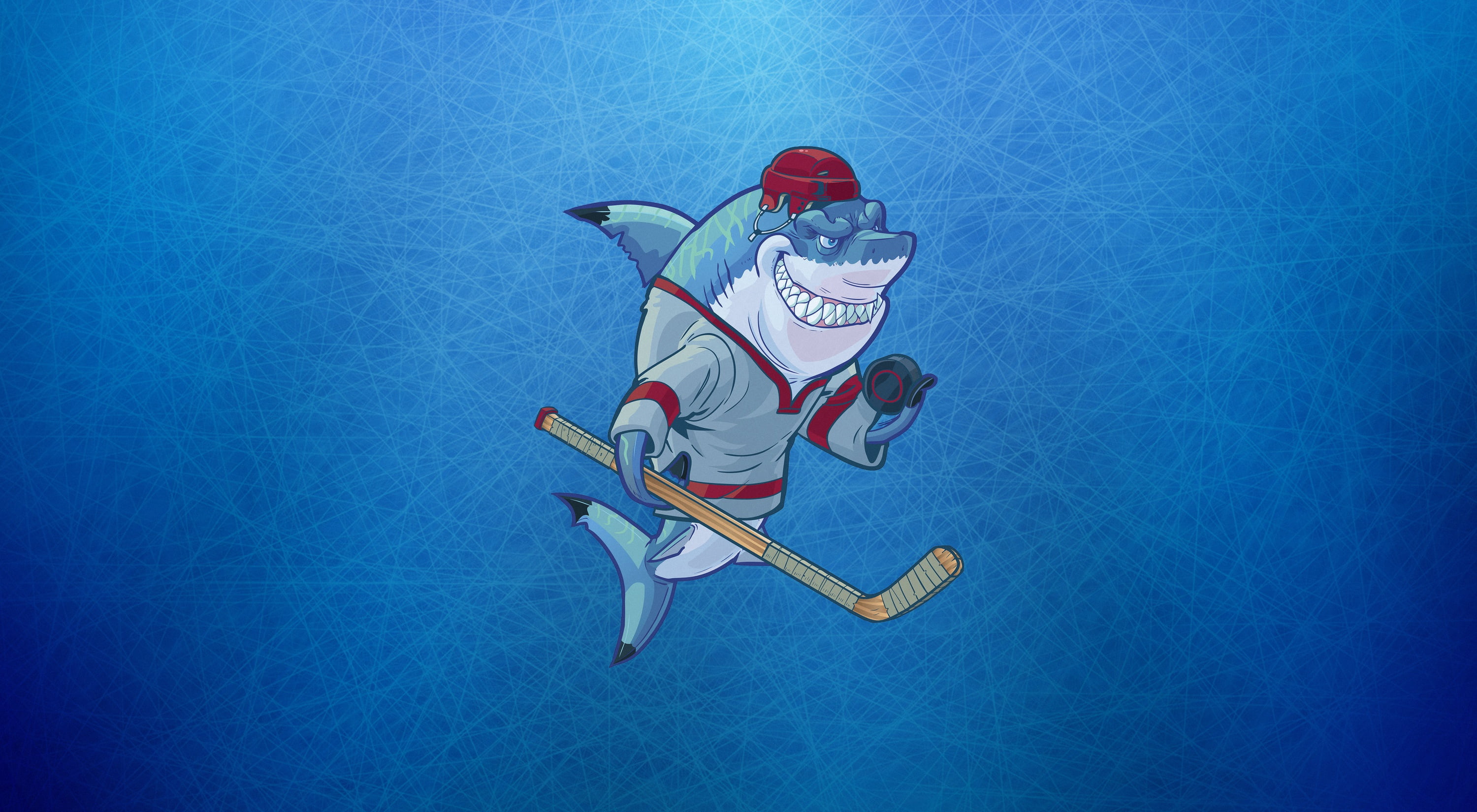 Minimalism, Sport, Logo, Shark, Background, Hockey, Concept Art