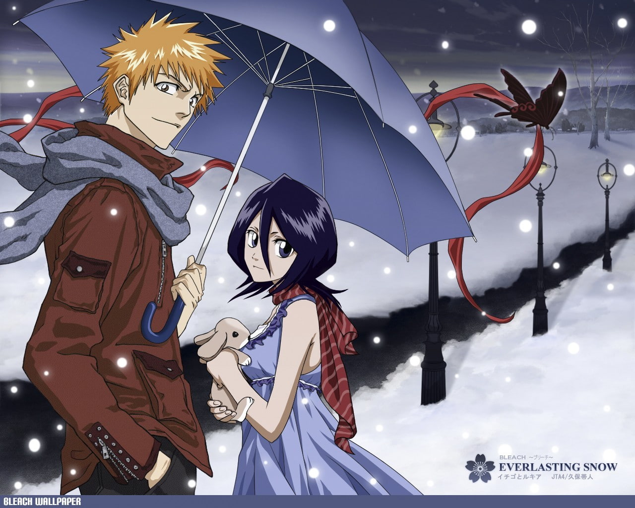 Free download | HD wallpaper: anime, Bleach, butterfly, Kuchiki Rukia,  Kurosaki Ichigo, rabbits | Wallpaper Flare