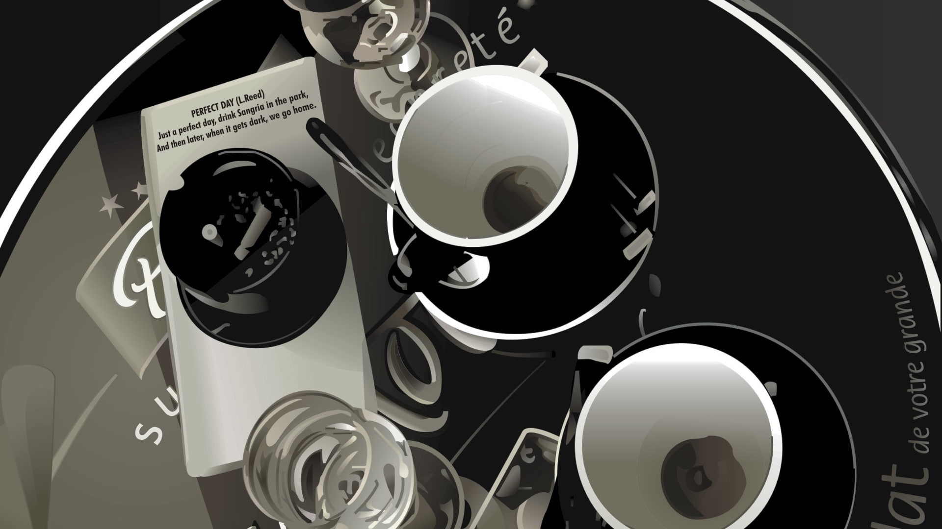 Coffee, Table, Cups