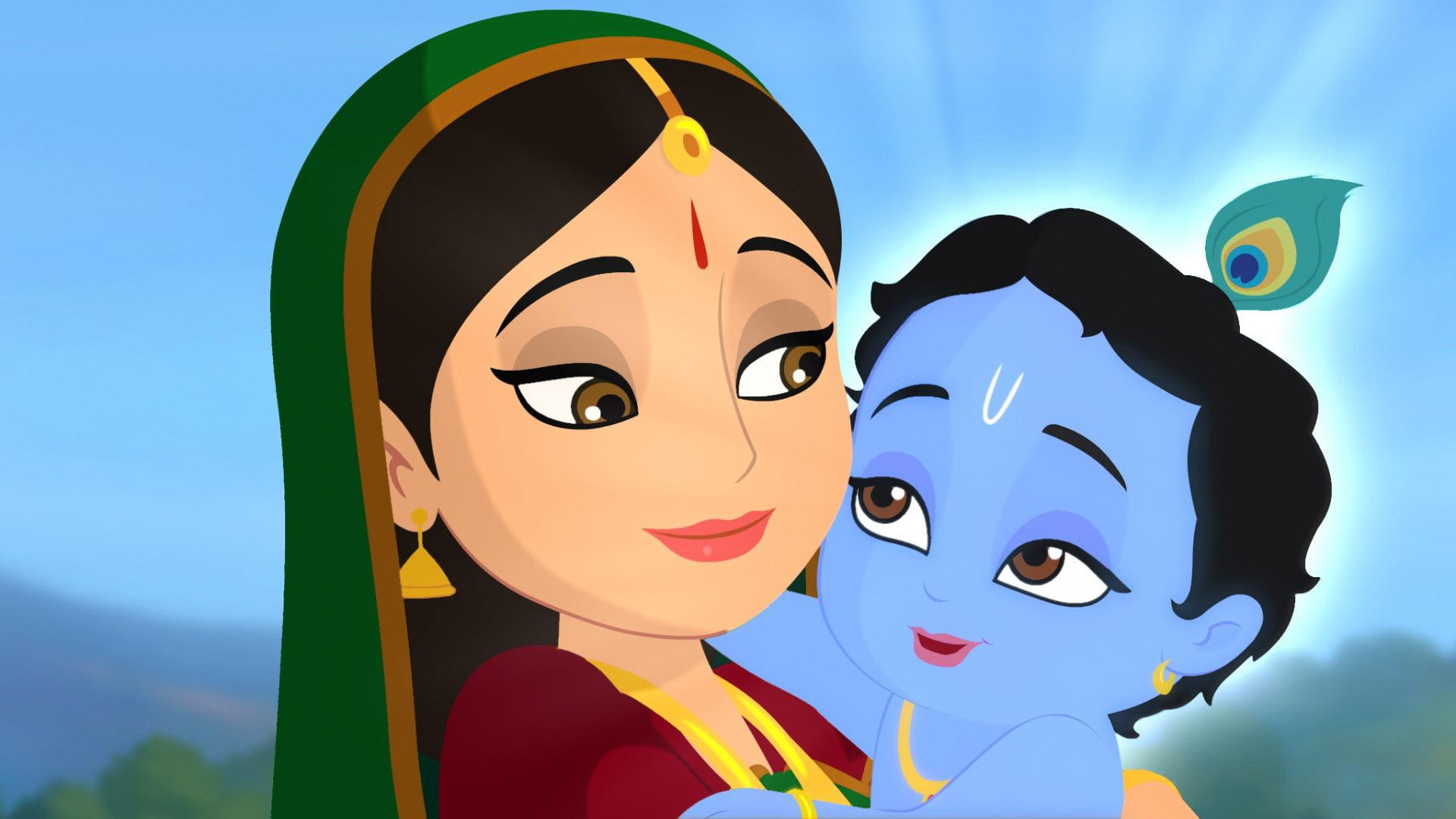 Yashoda and Little Krishna, hindu deity graphics photo, cartoons