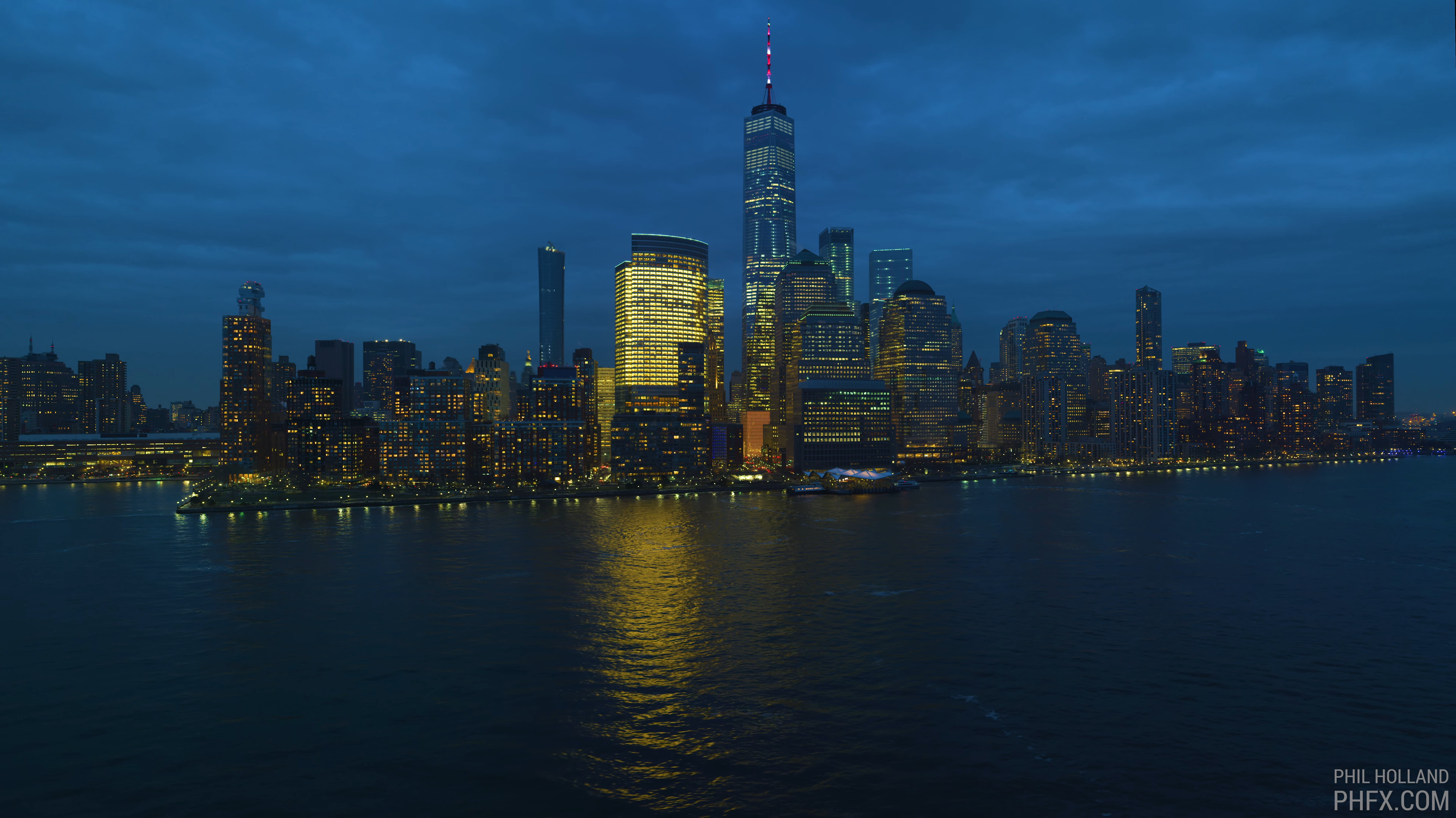 Free download | HD wallpaper: New York City, lights, sea, building, sky ...