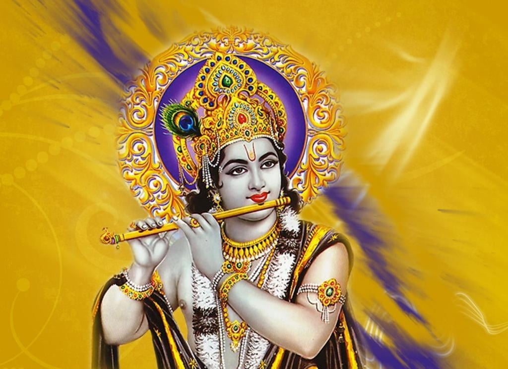 Krishna Kanhaiya, Hindu God illustration, Lord Krishna, flute