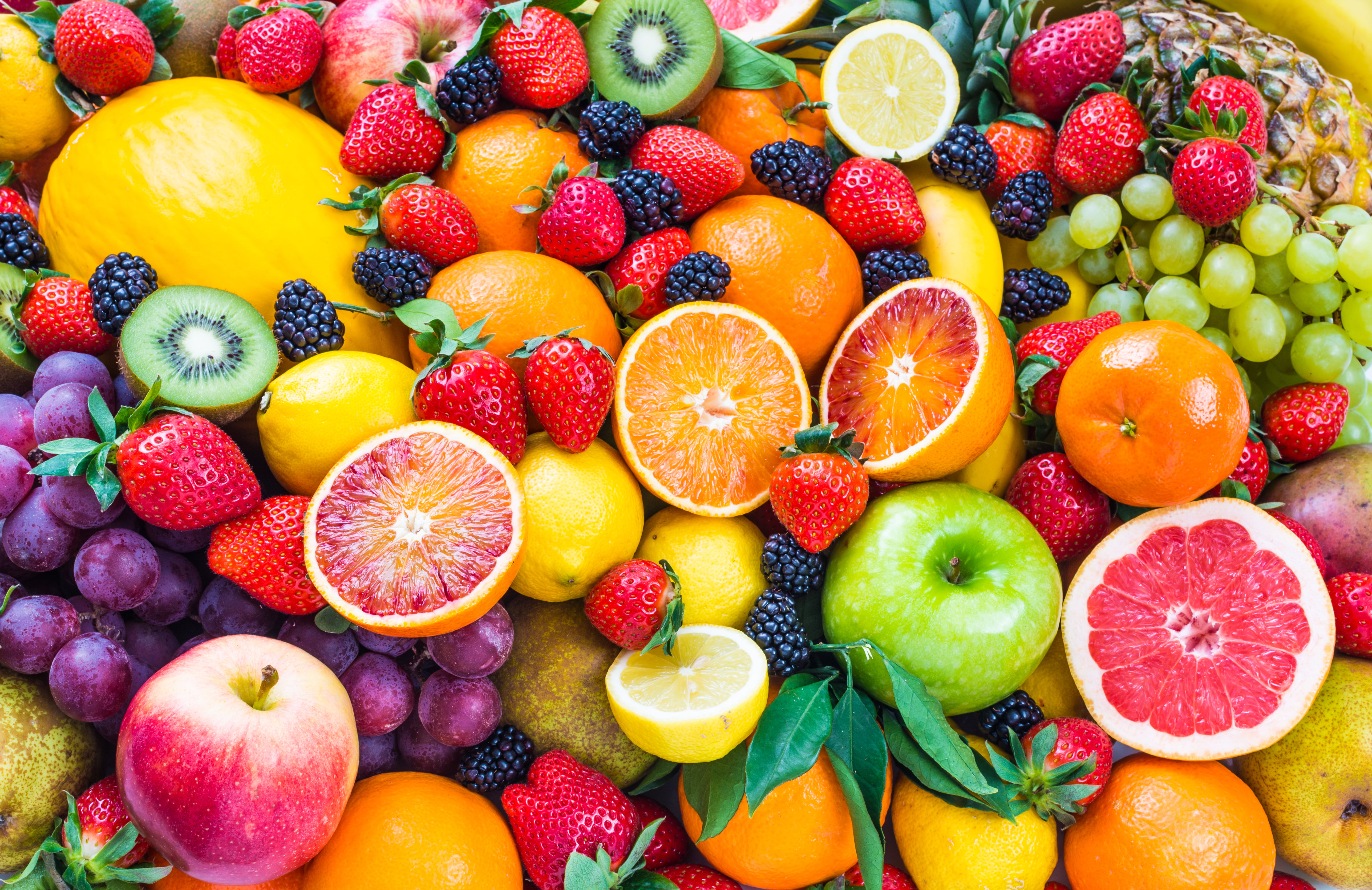variety of fruits wallpaper, berries, fresh, strawberry, food