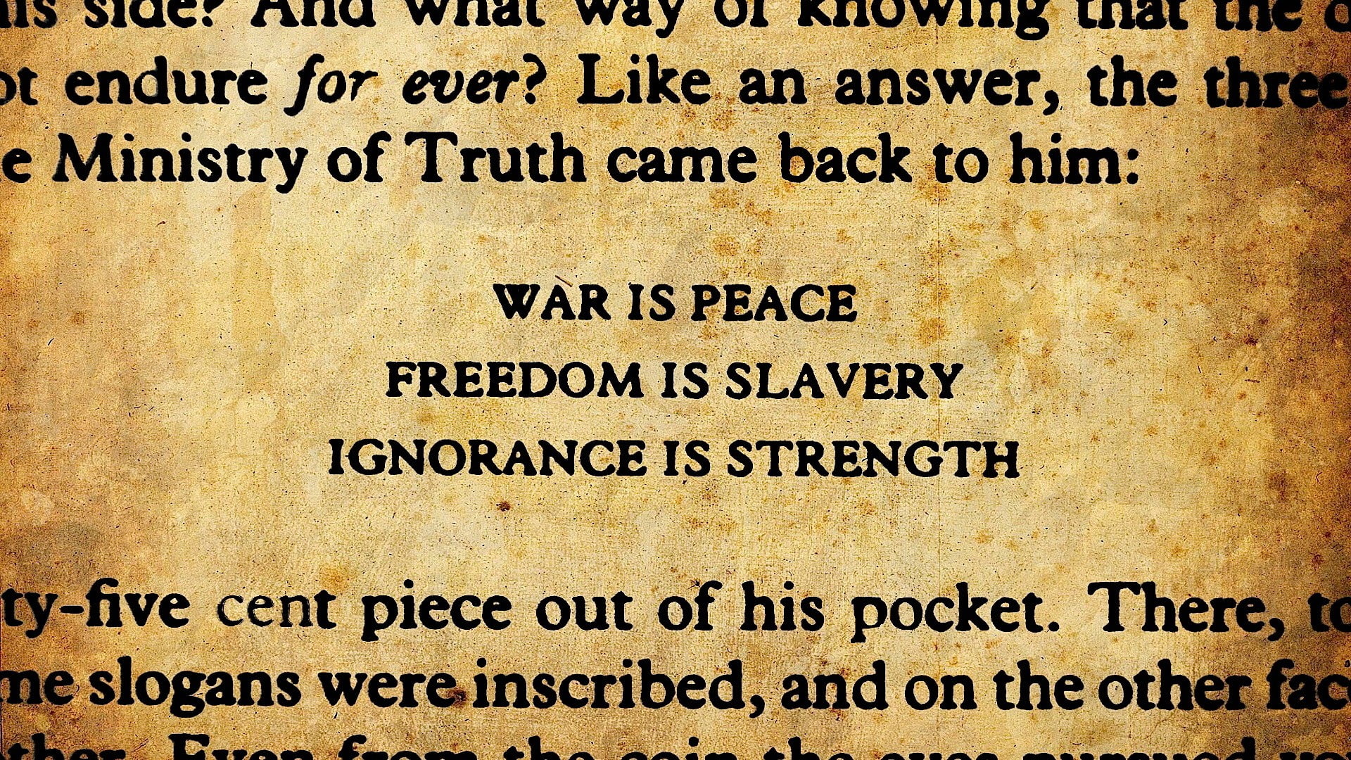 1984, George Orwell, quote, text, communication, no people