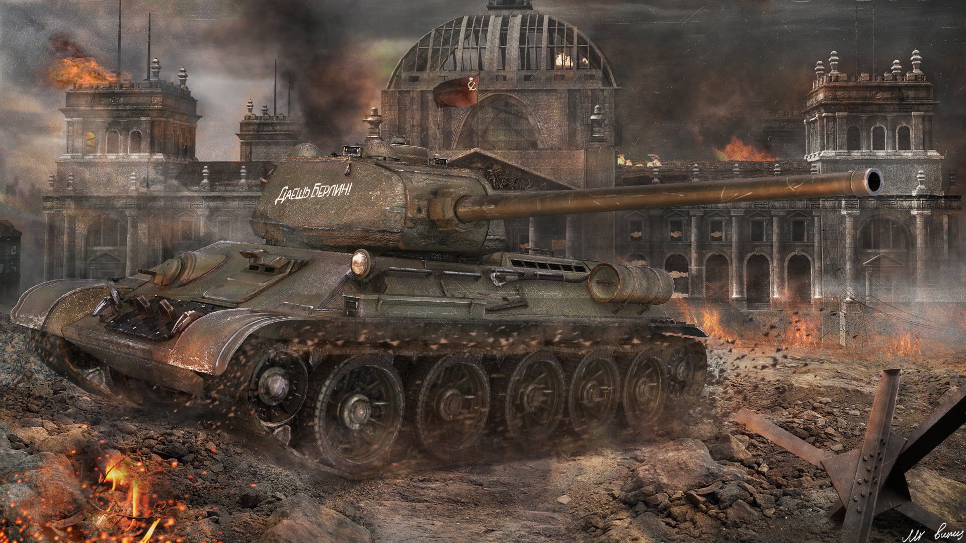 green artillery tank wallpaper, tanks, WoT, World of Tanks, T-34-85