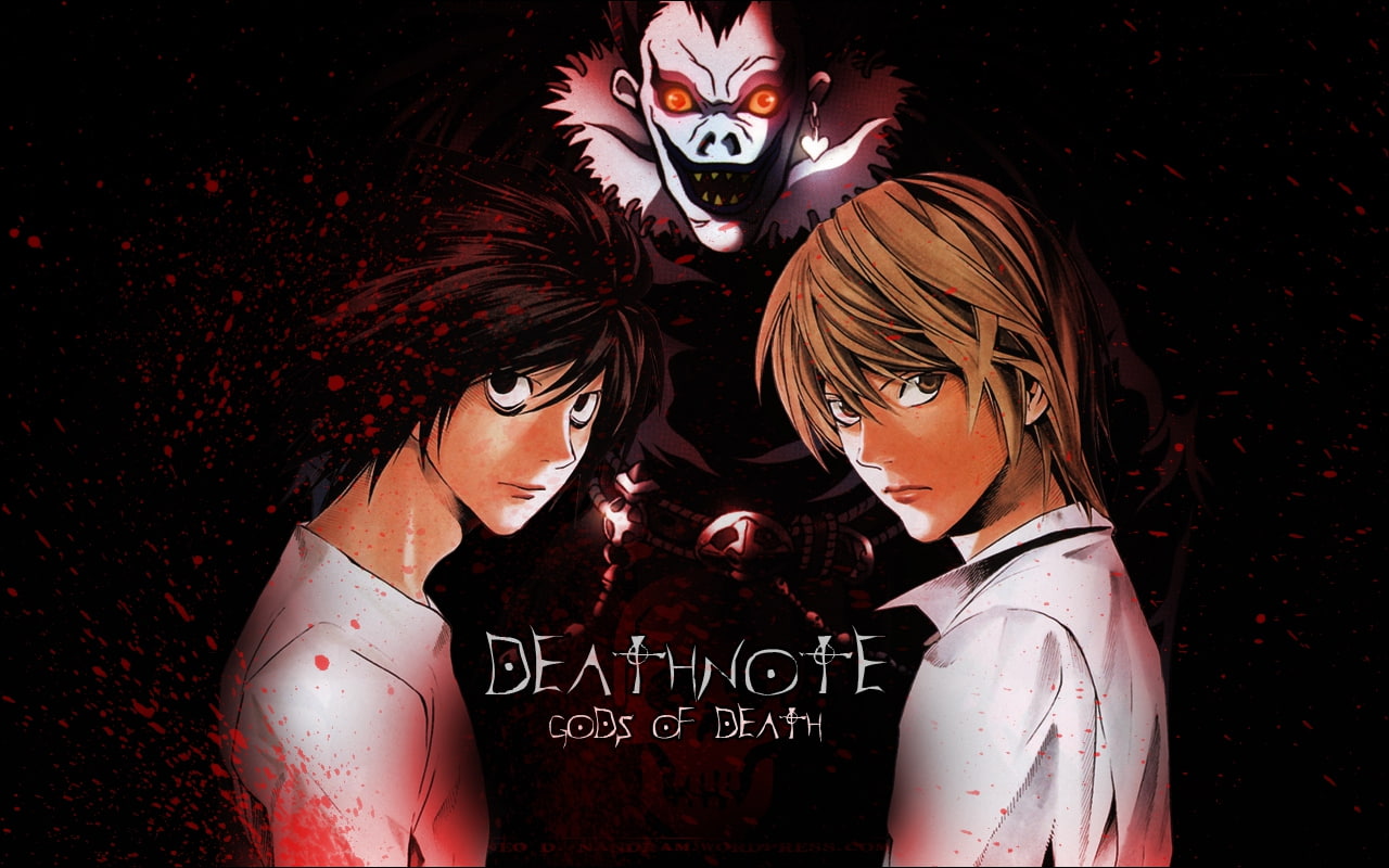 death note ryuk yagami light l 1280x800  Anime Death Note HD Art