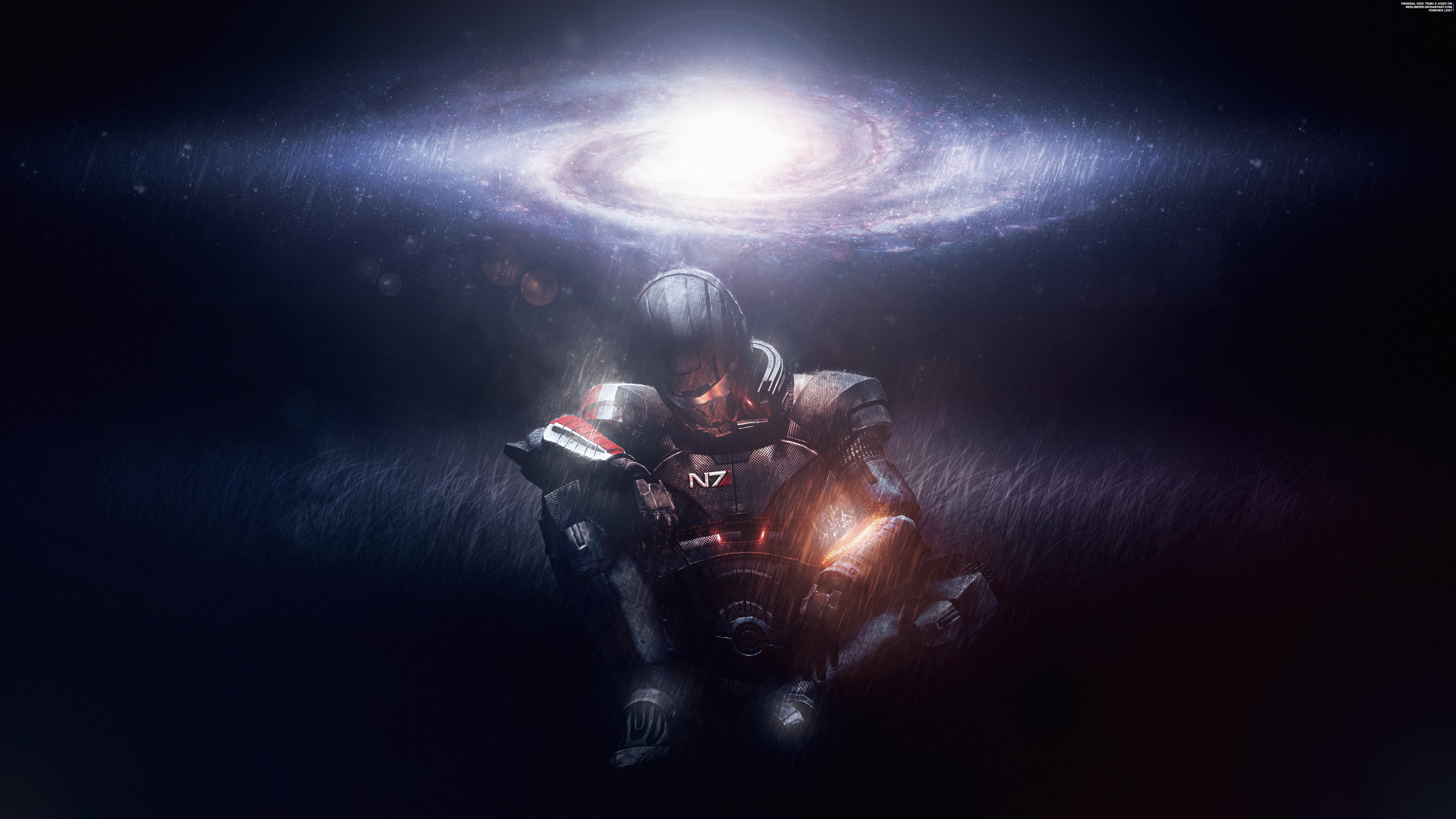 Mass Effect, Milky Way, Spiral galaxy, 4K, Commander Shepard