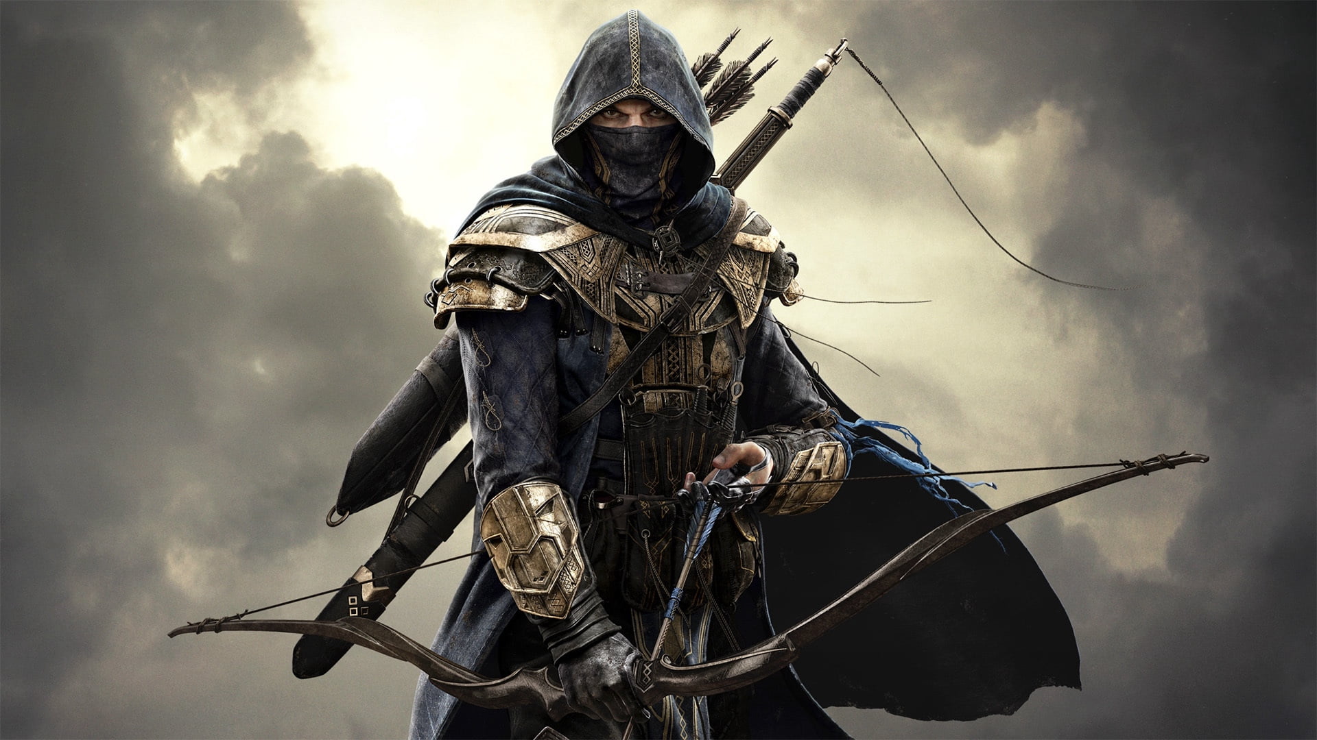 blue caped game character, the elder scrolls online, sword of the night