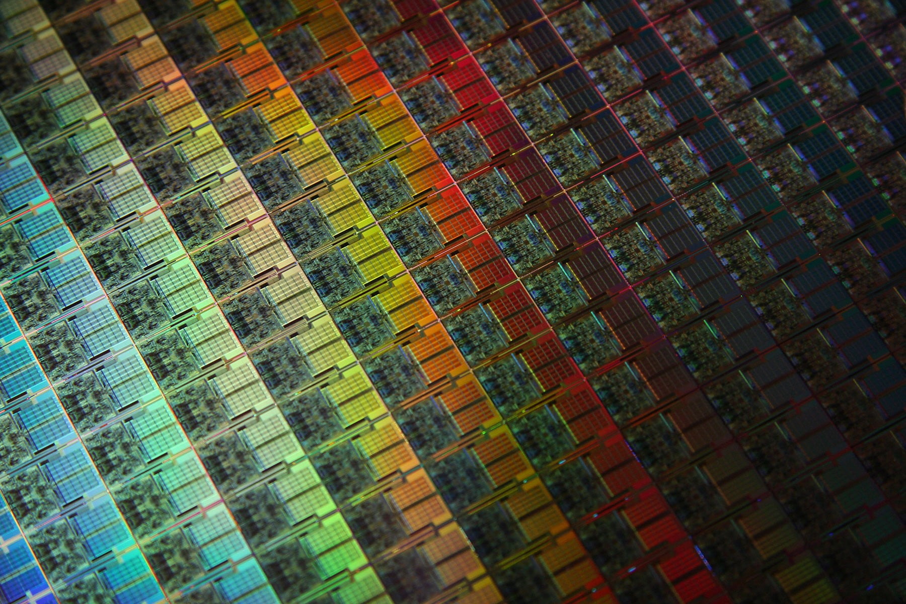 polarized sheet, wafer, CPU, multi colored, full frame, pattern