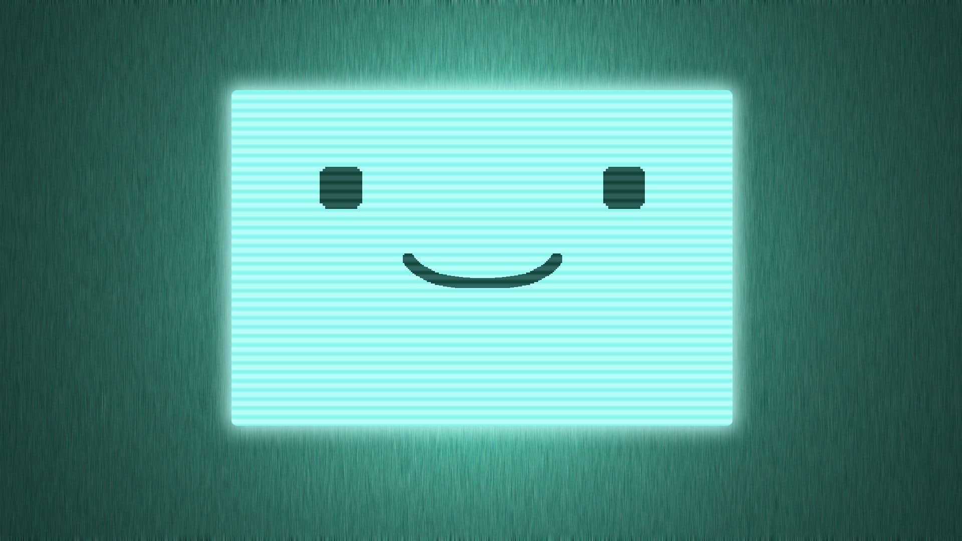 black smiley icon illustration, BMO, Adventure Time, green color