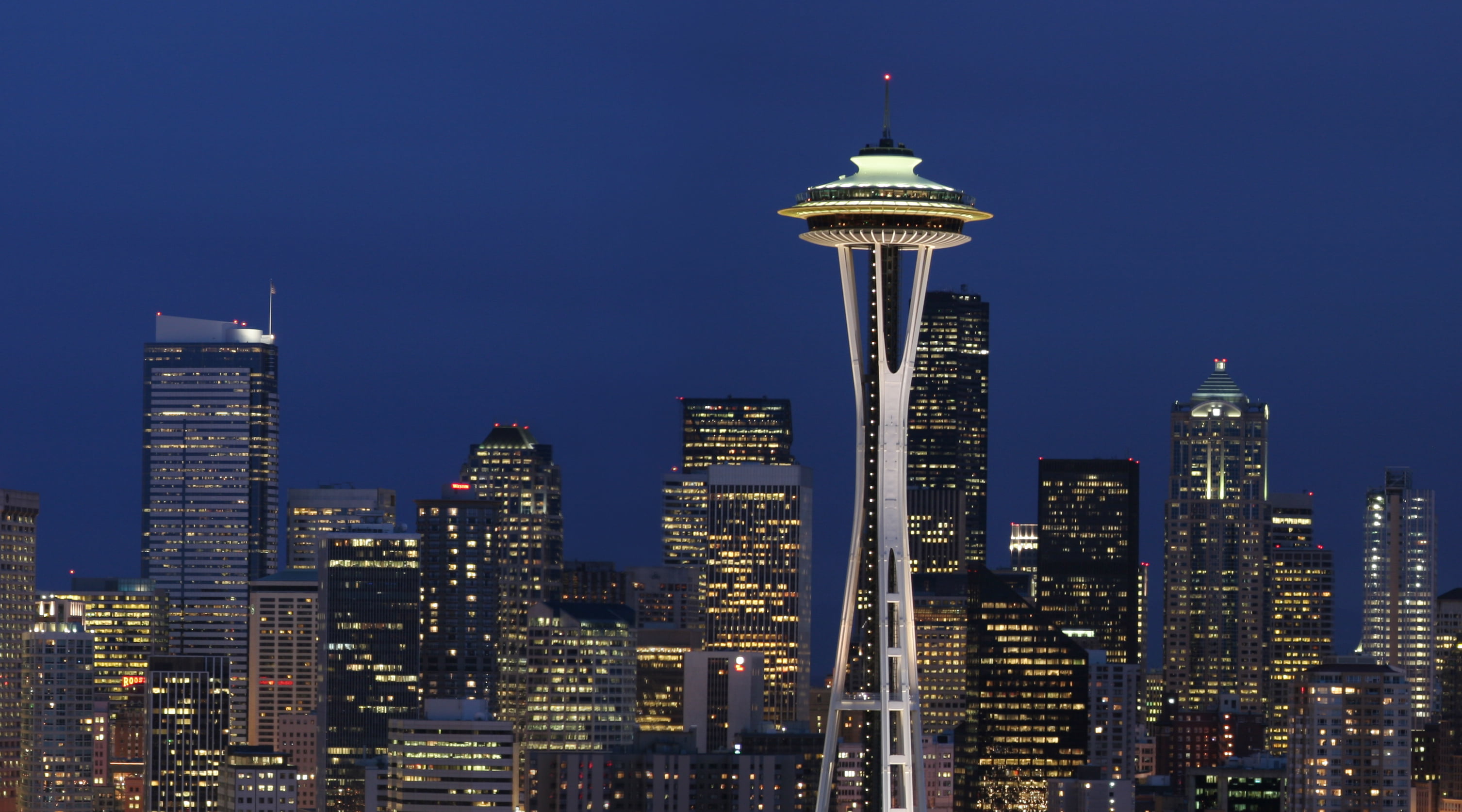 city buildings during night time, seattle, seattle, Skyline, Kerry Park