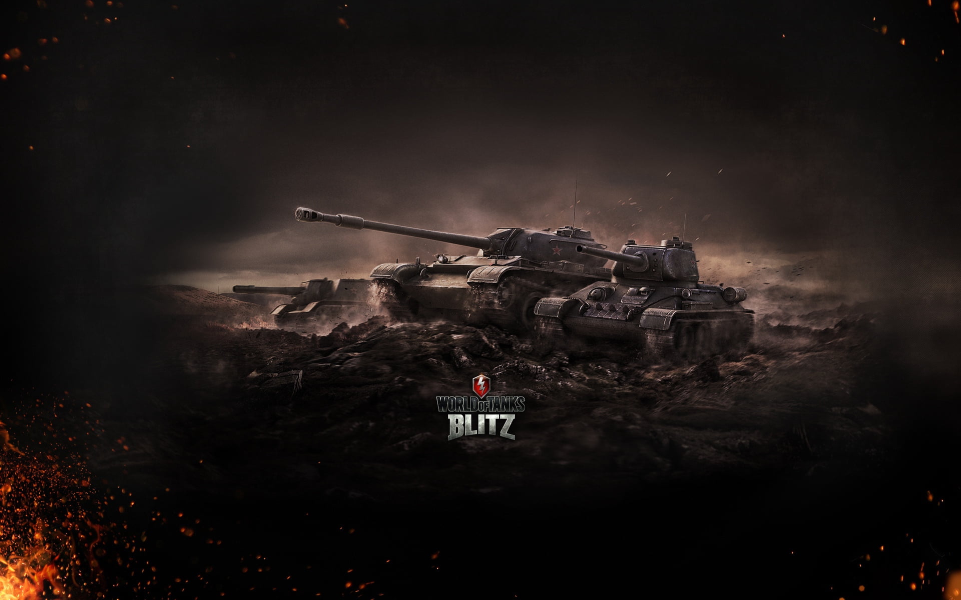 Blitz game poster, world of tanks blitz, su-152, t-54, t-34-85
