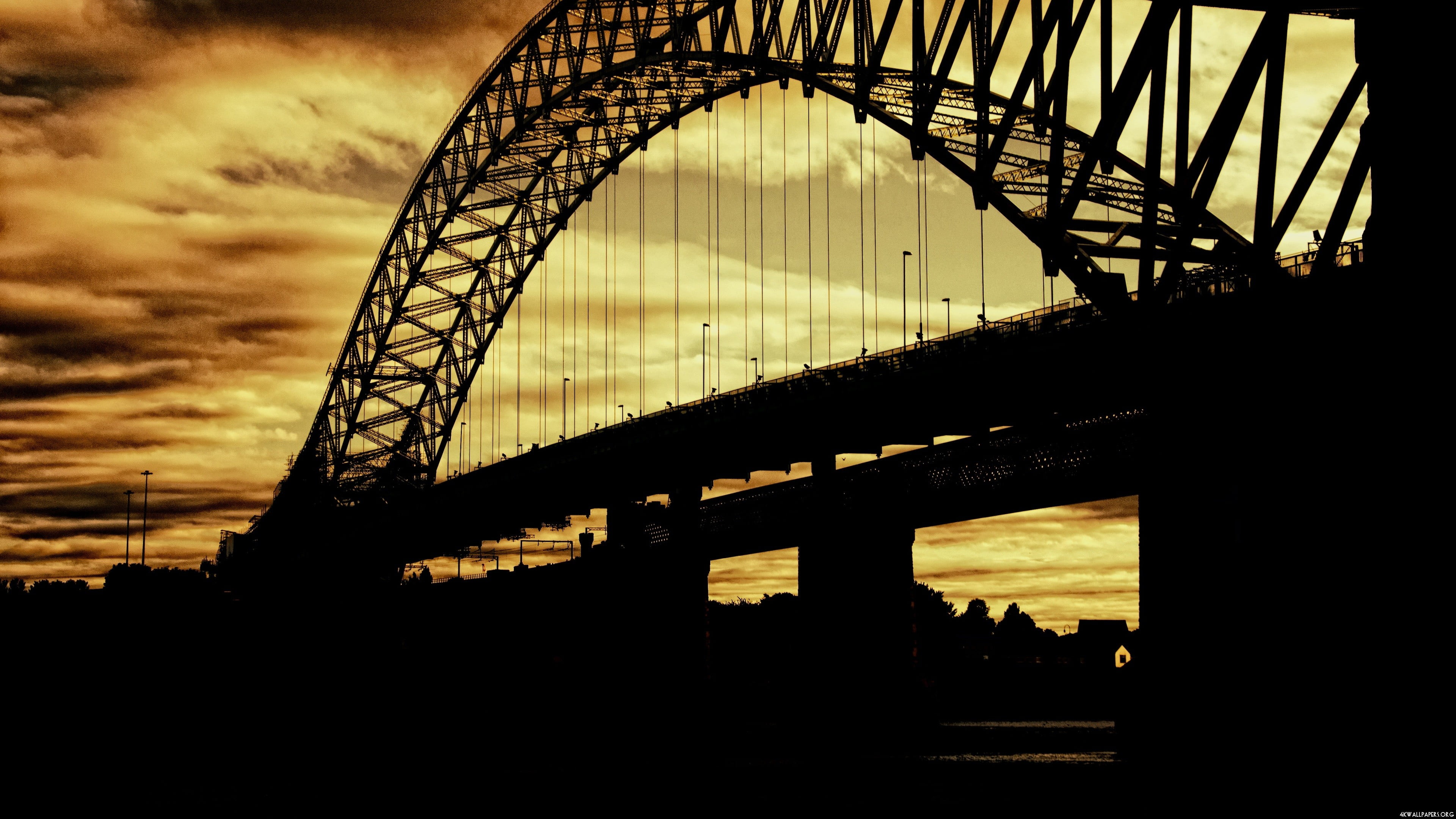 silhouette of bridge, photography, sunset, Sydney Harbour Bridge