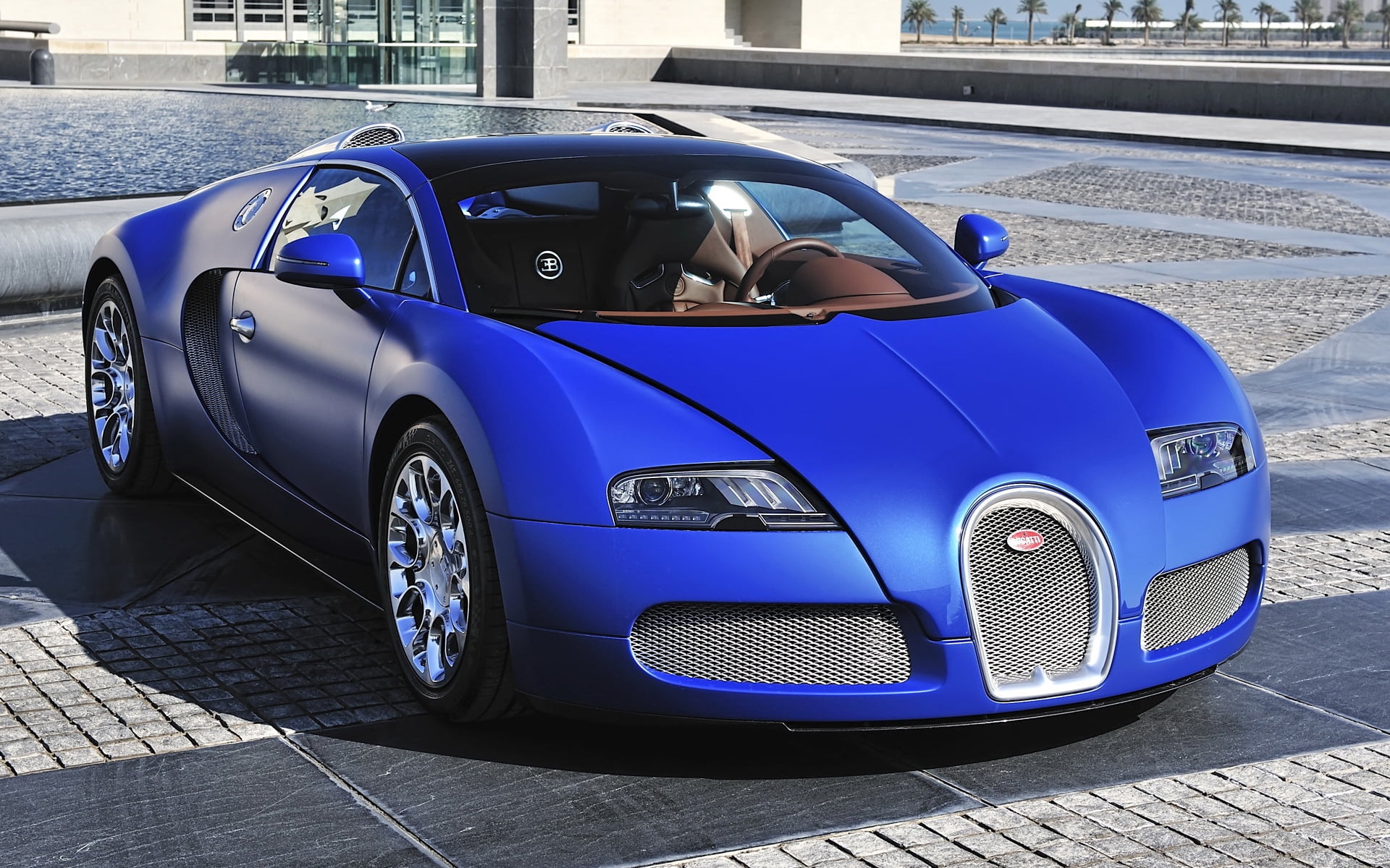 blue Bugatti Veyron coupe, supercar, sports Car, land Vehicle