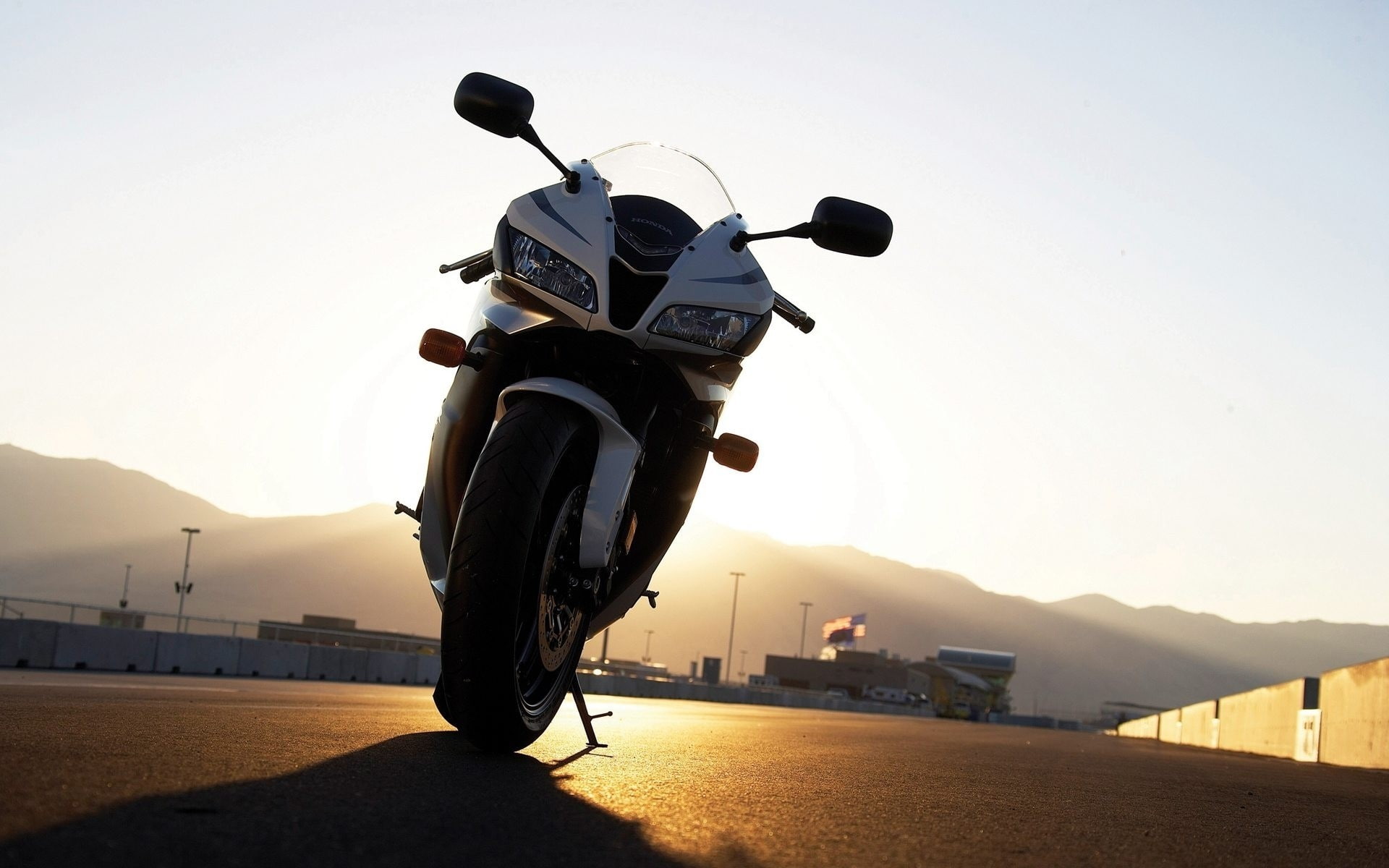motorcycle, Honda, race motorclyes, sunset, Honda CBR