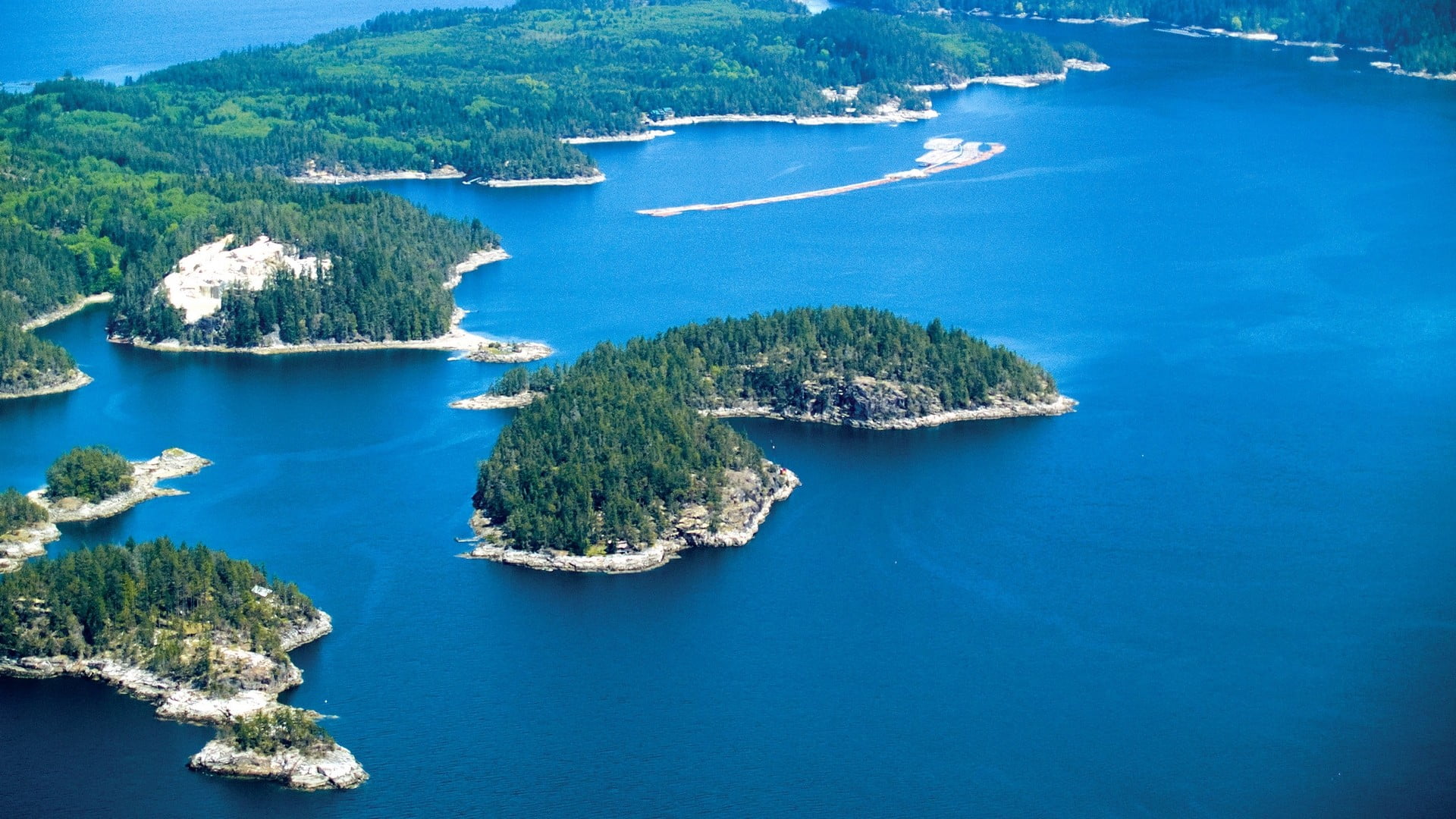 green island, nature, landscape, forest, British Columbia, sea