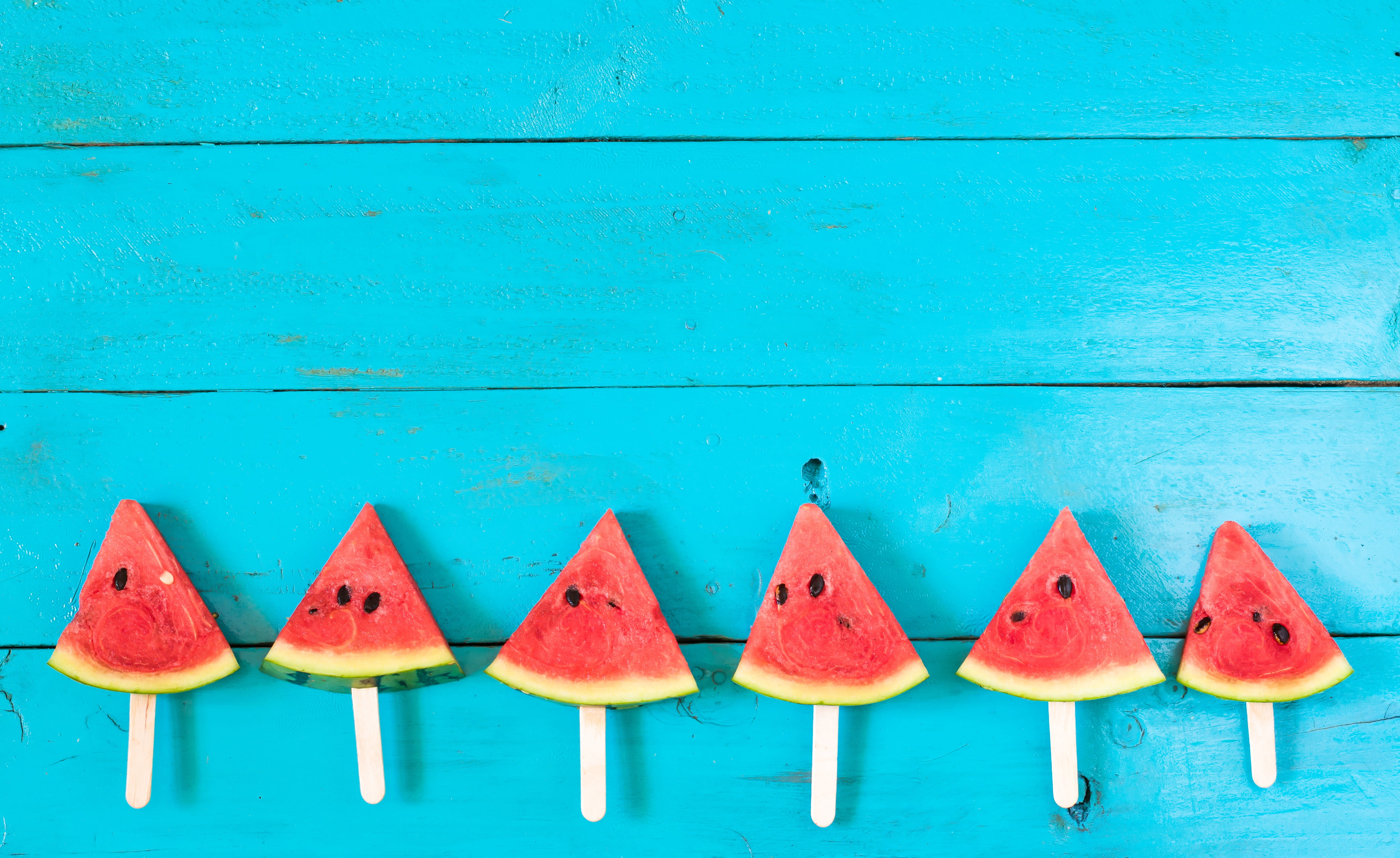 watermelon, fresh, wood, slices