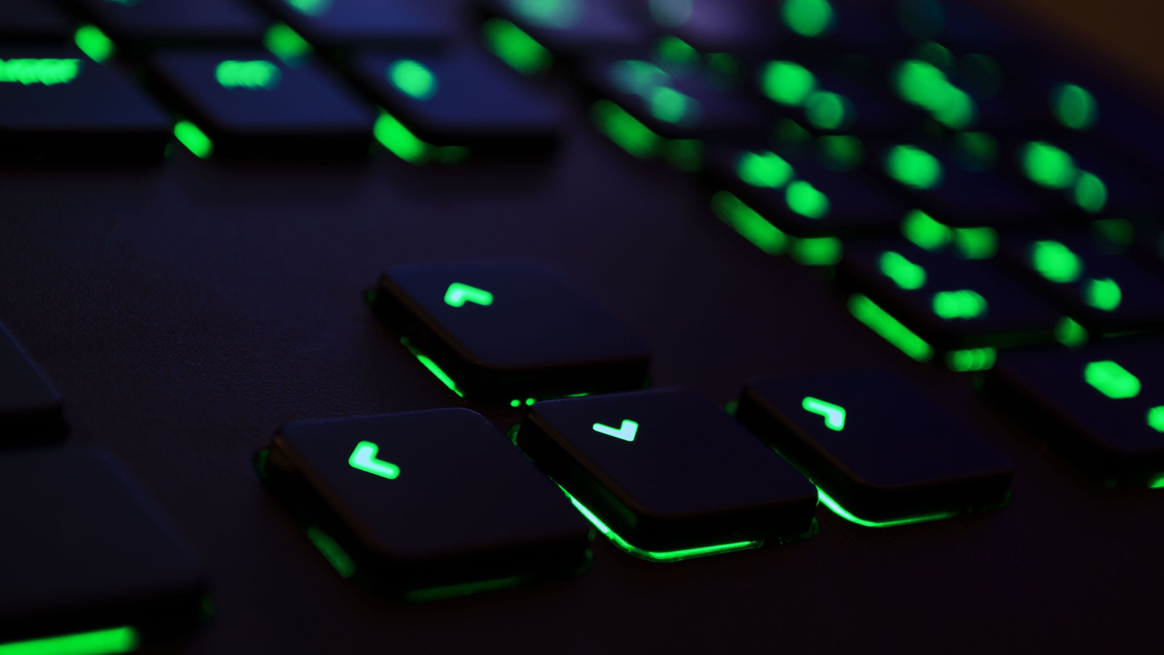 black and green gaming keyboard, technology, Razer, keyboards