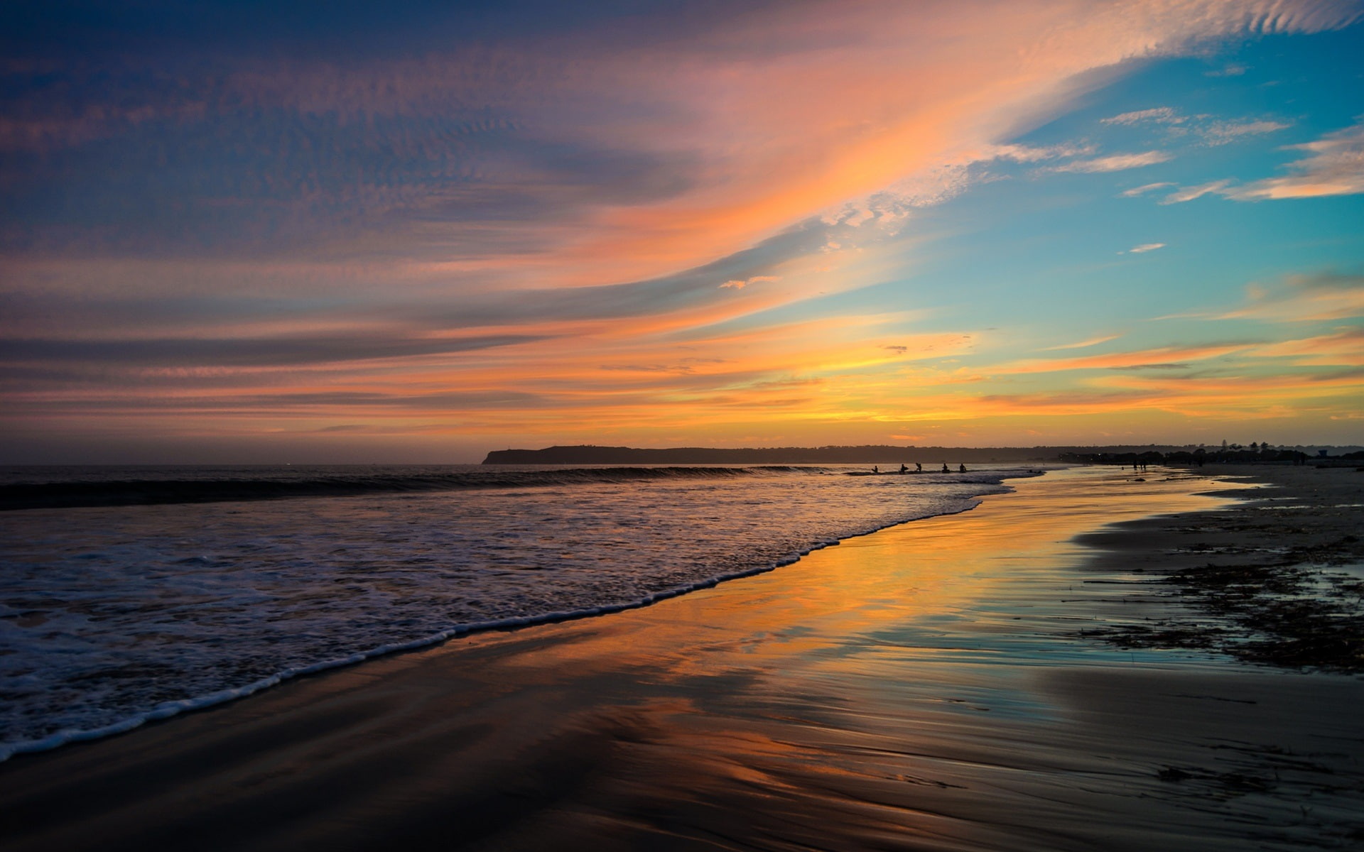 San Diego, California, USA, beach, ocean, sunset, seashore photo
