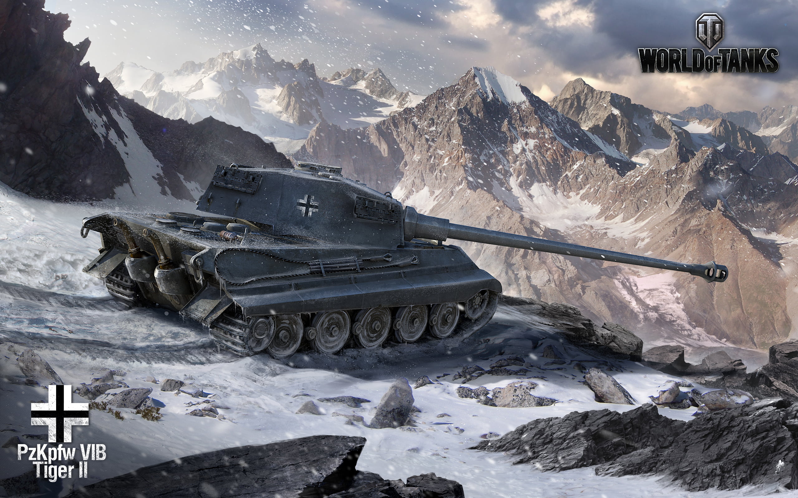 World of Tanks wallpaper, winter, snow, mountains, Germany, art