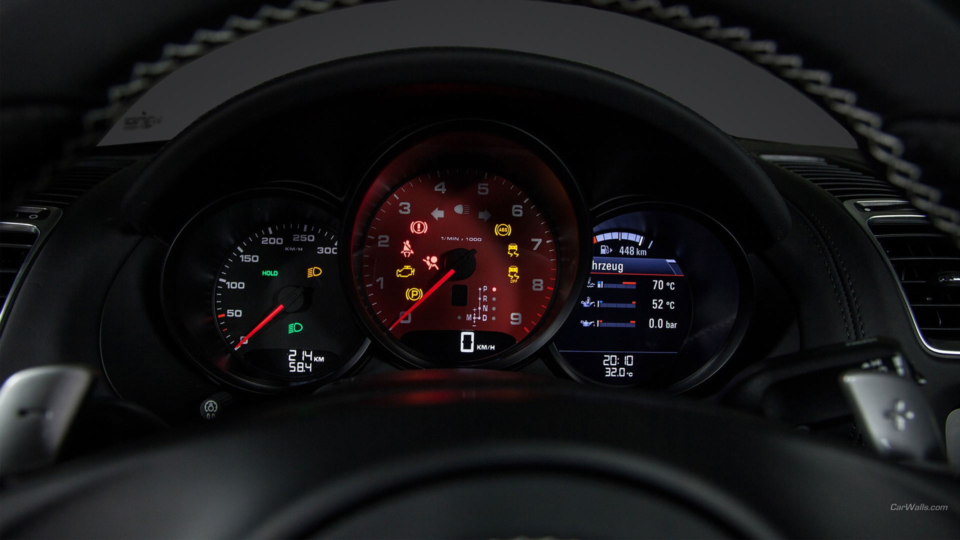 black speedometer gauge, Porsche Boxter, car, mode of transportation